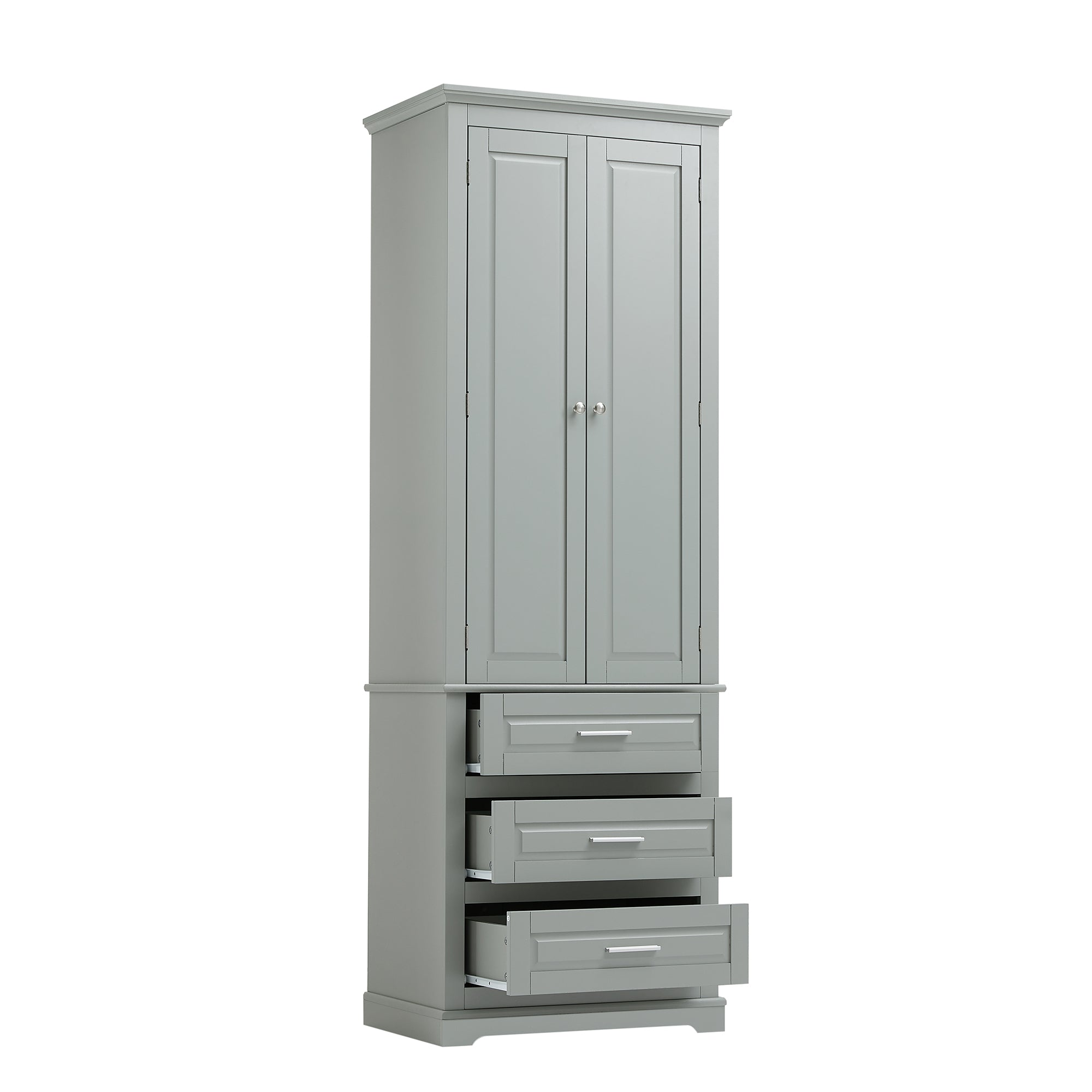 Tall Storage Cabinet with Three Drawers for Bathroom/Office