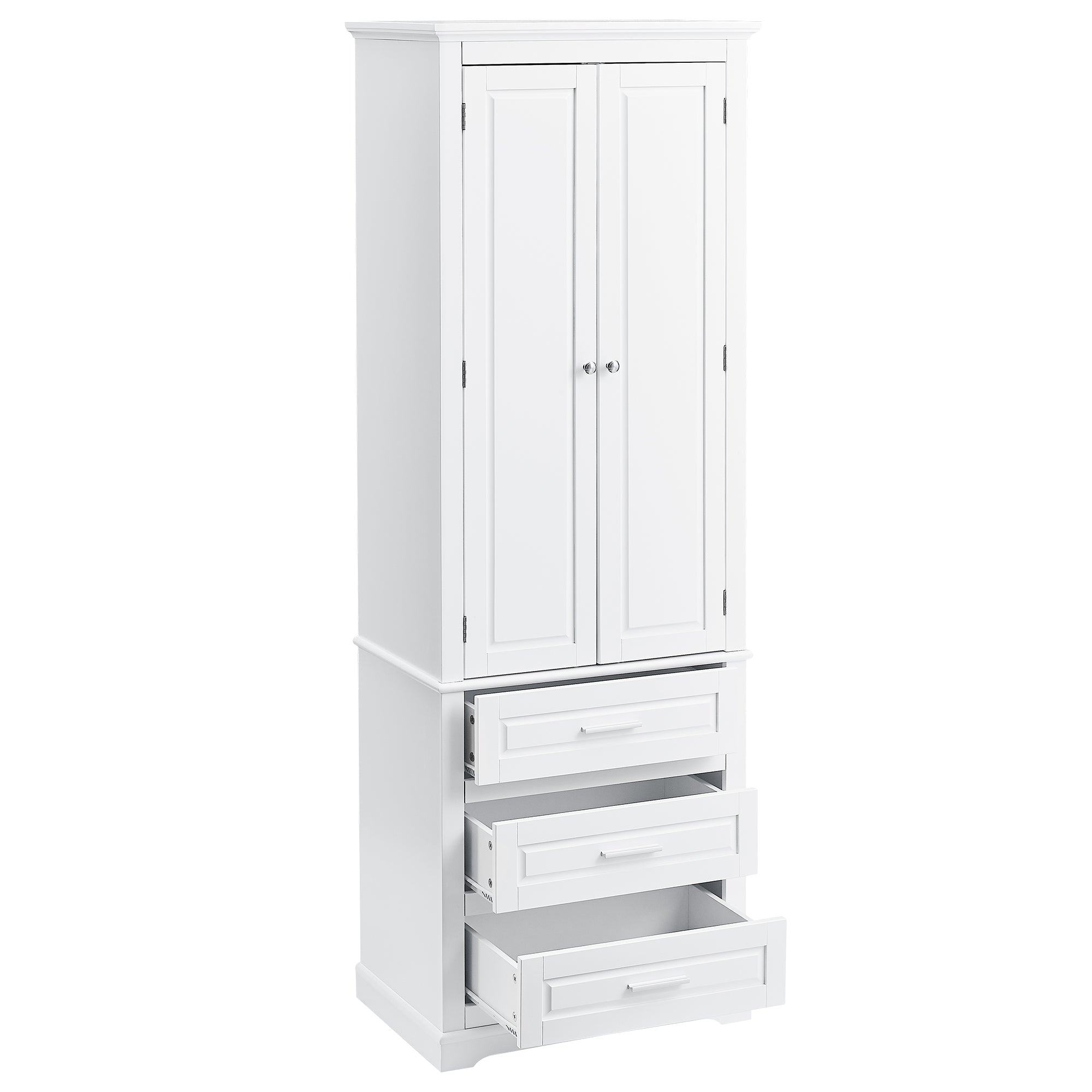 Tall Storage Cabinet with Three Drawers for Bathroom/Office