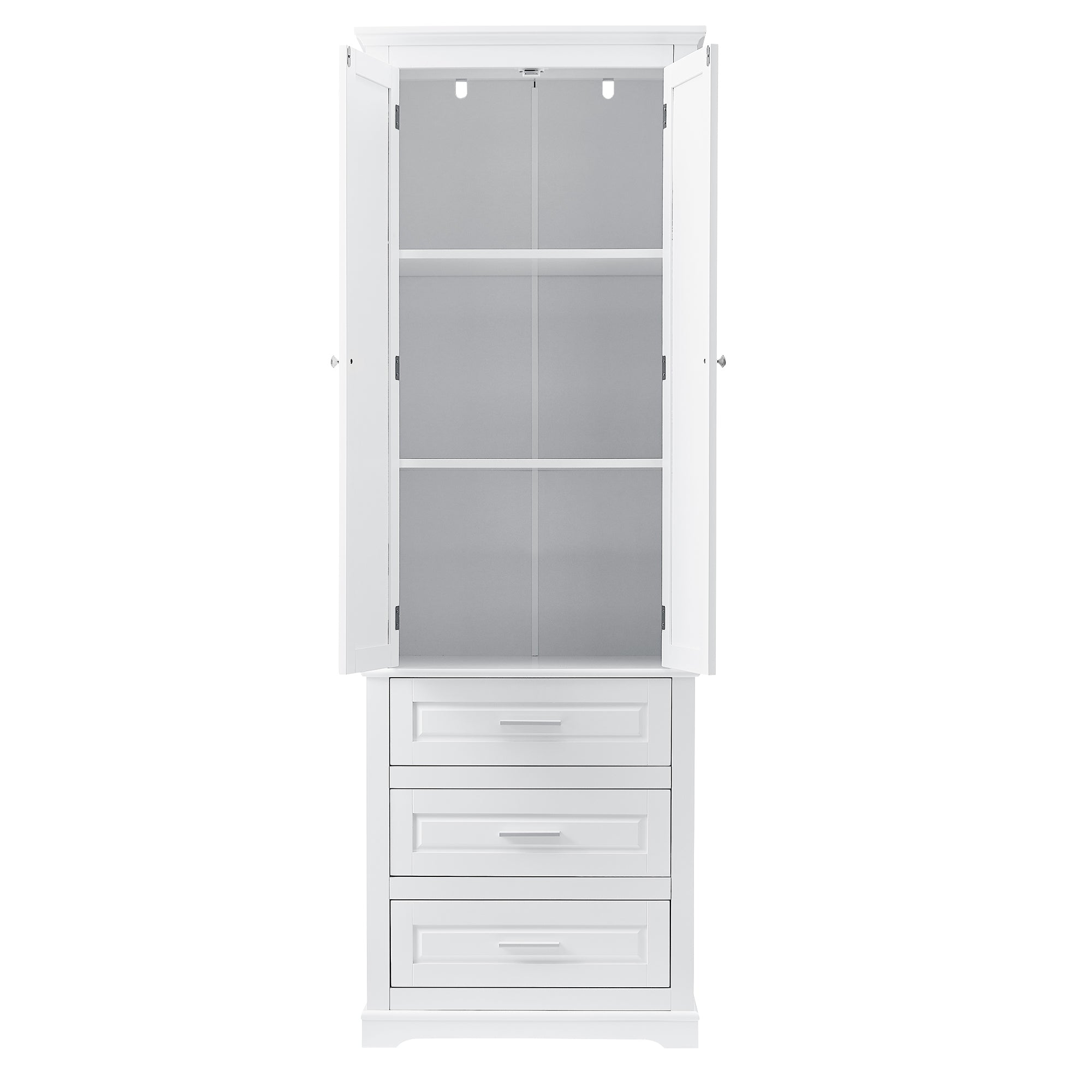 Tall Storage Cabinet with Three Drawers for Bathroom/Office
