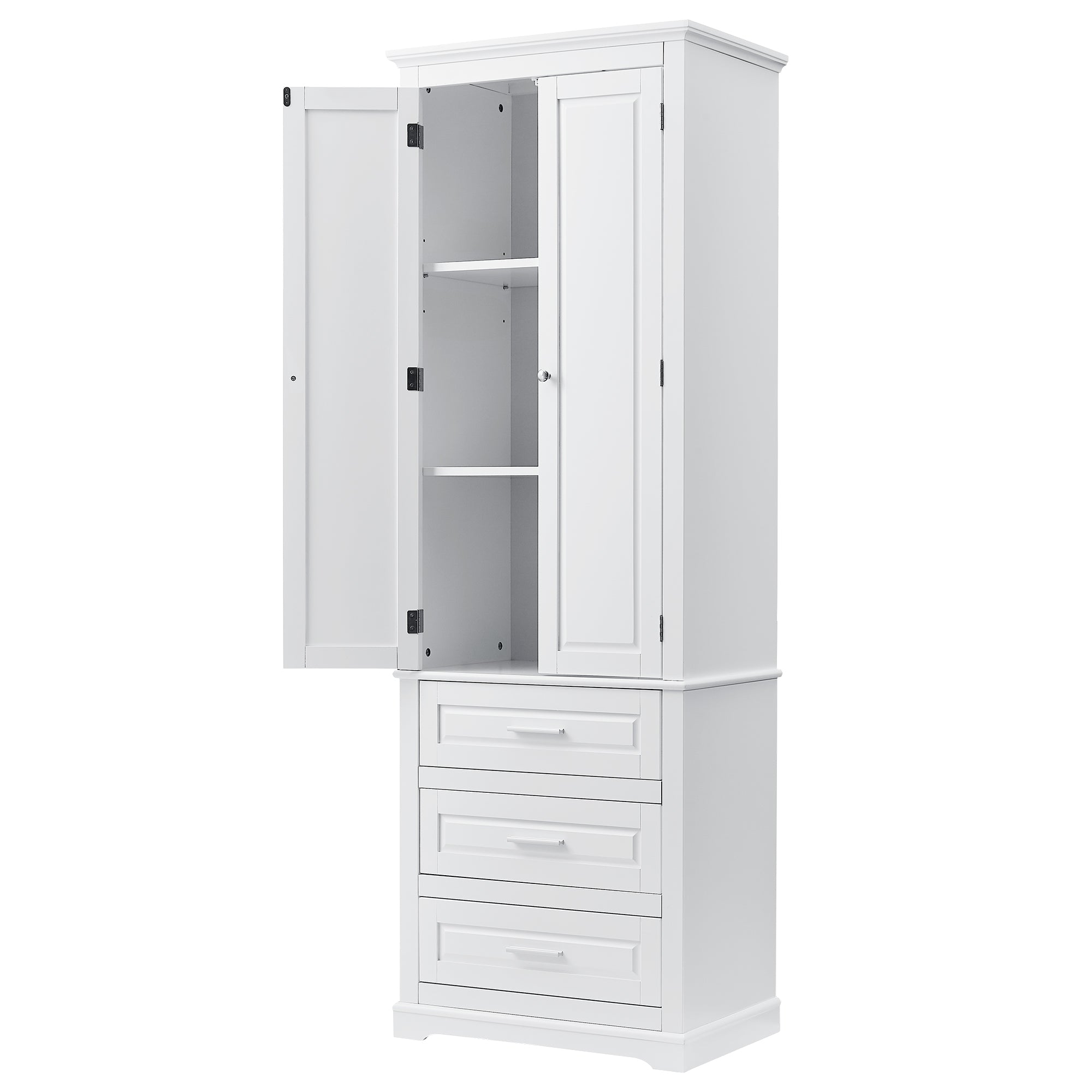 Tall Storage Cabinet with Three Drawers for Bathroom/Office