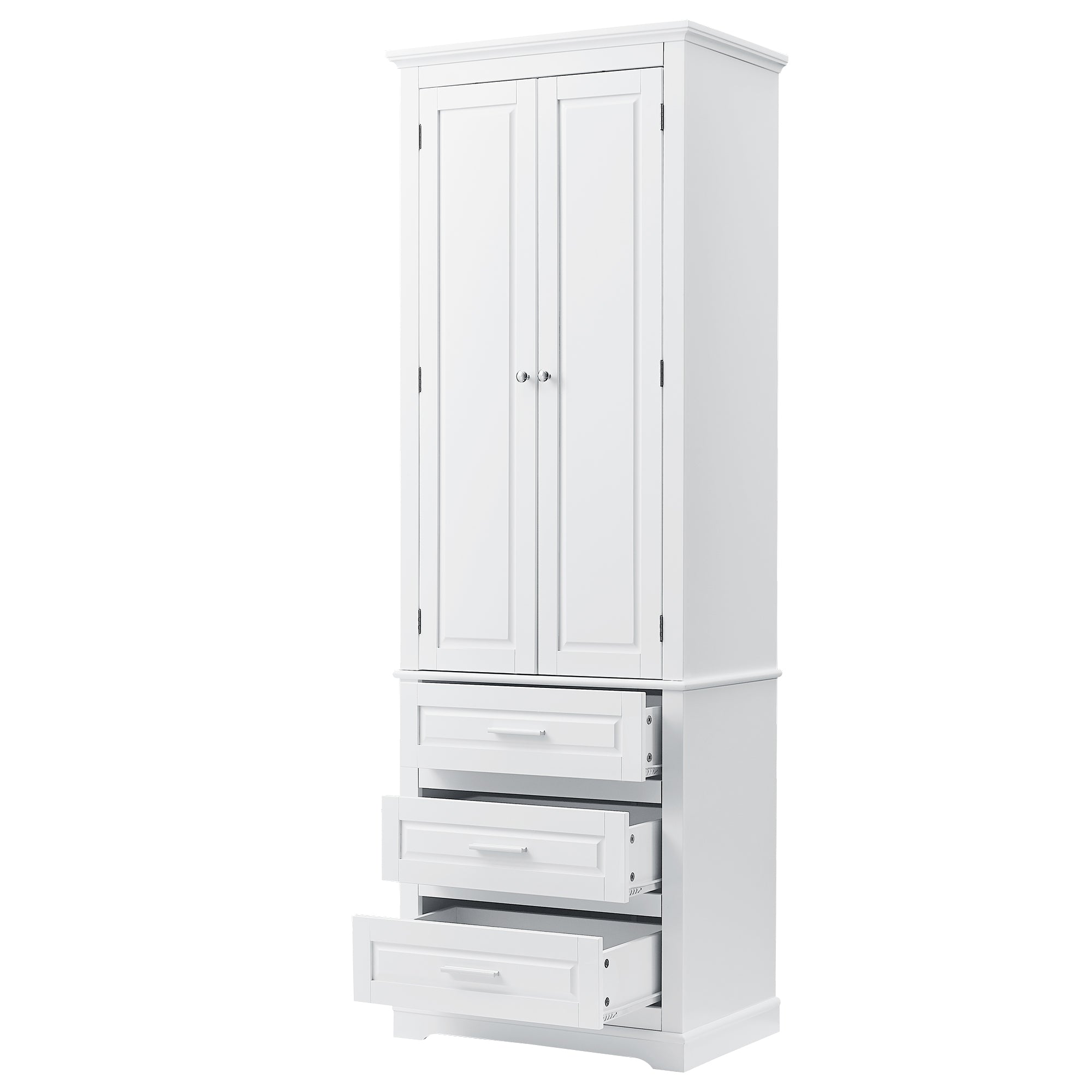 Tall Storage Cabinet with Three Drawers for Bathroom/Office