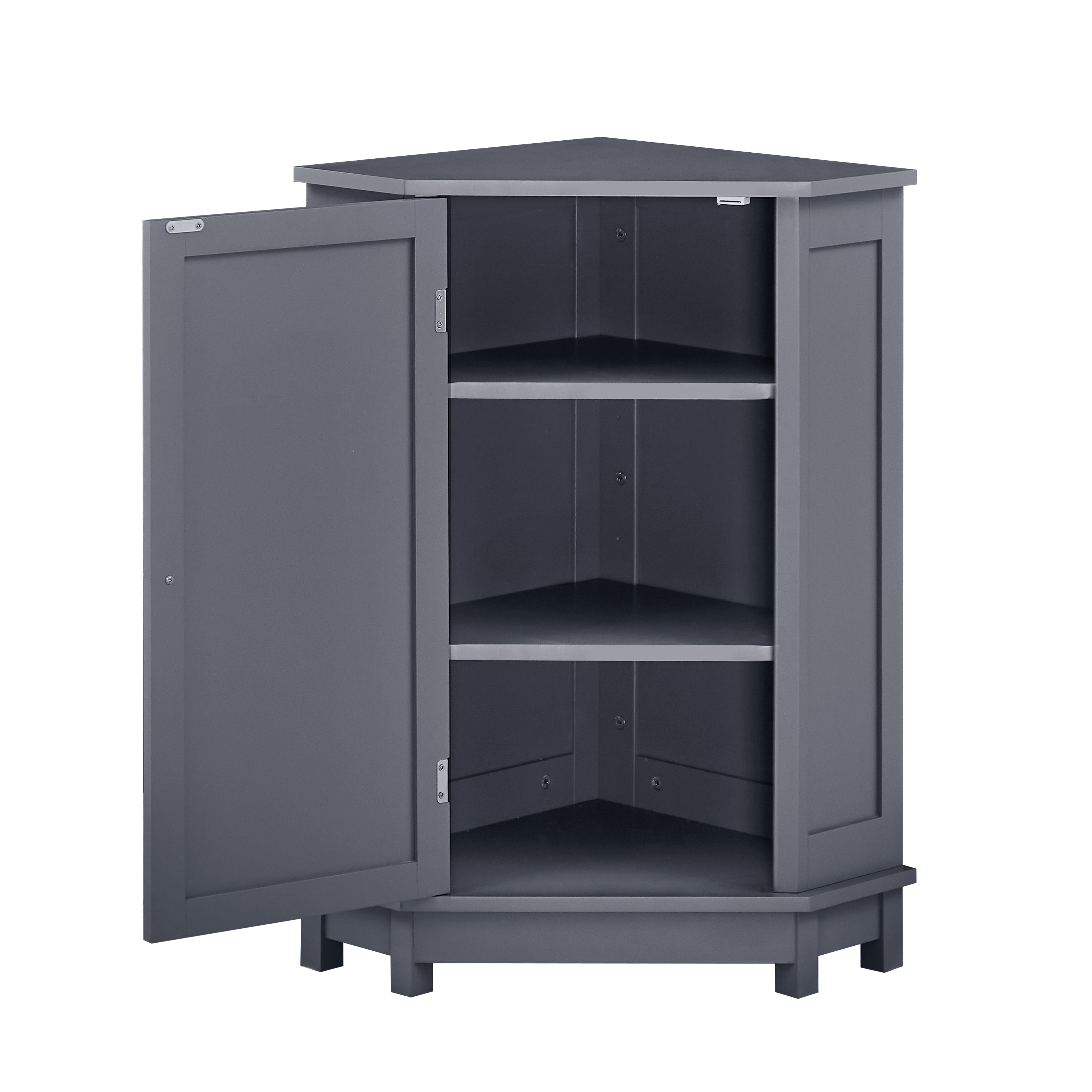 31" Wood 1-door Bathroom Cabinet with Interior Shelves