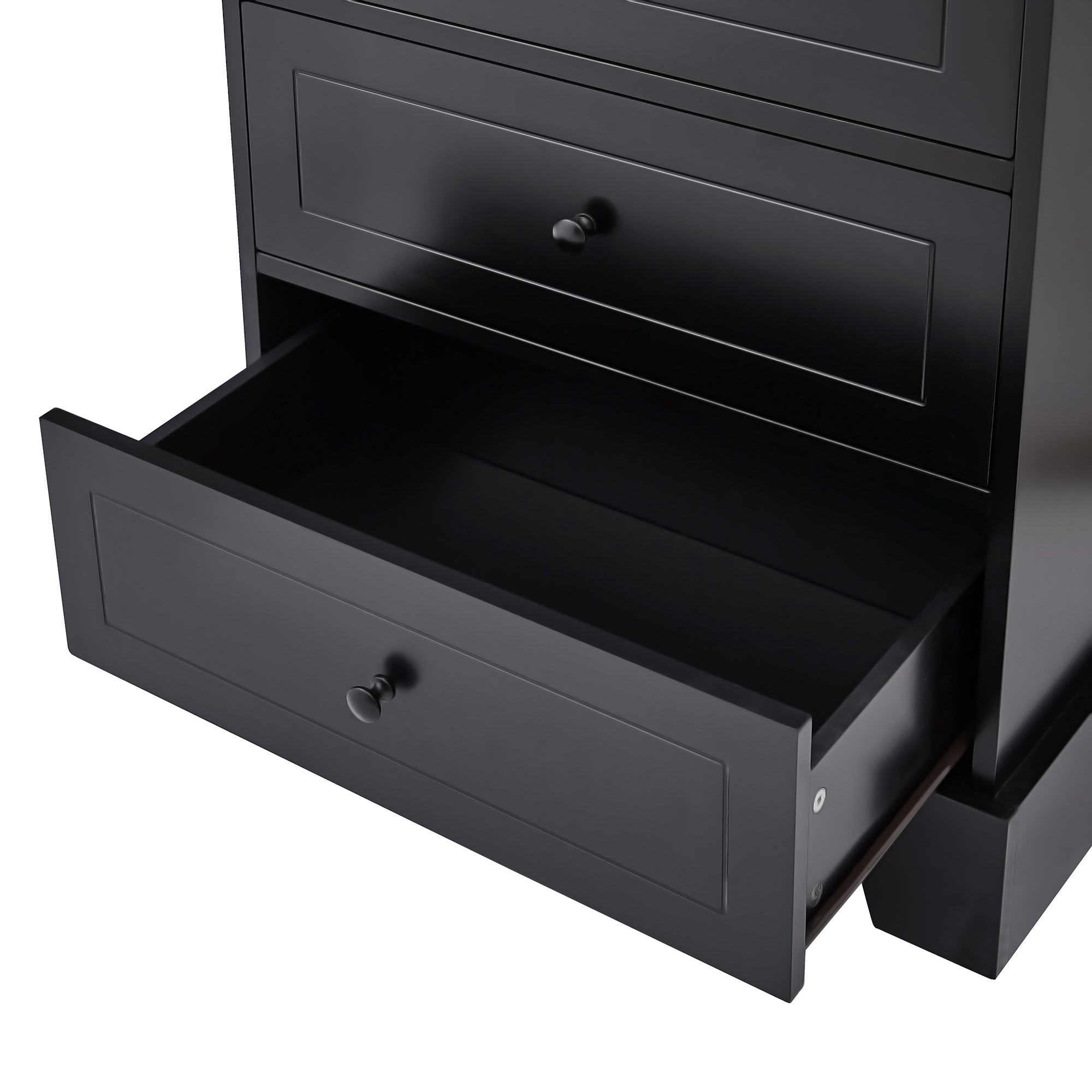 24 in. W x 68 in. H MDF Bathroom Storage Cabinet with Two Doors and Four Drawers
