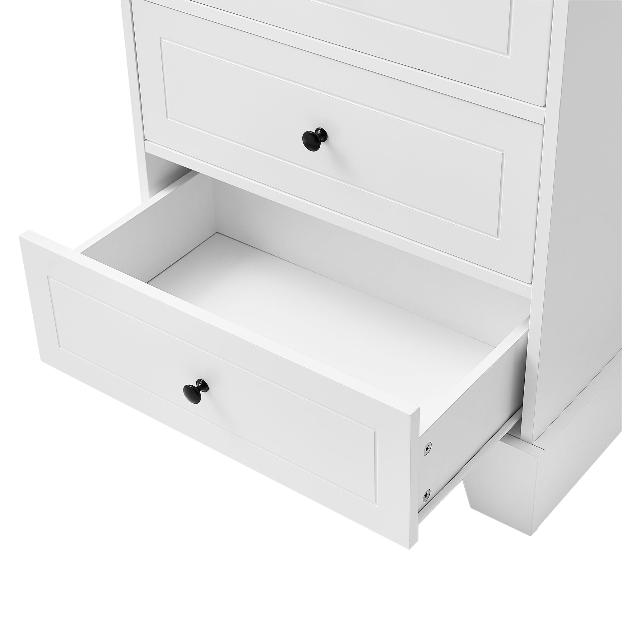 24 in. W x 68 in. H MDF Bathroom Storage Cabinet with Two Doors and Four Drawers