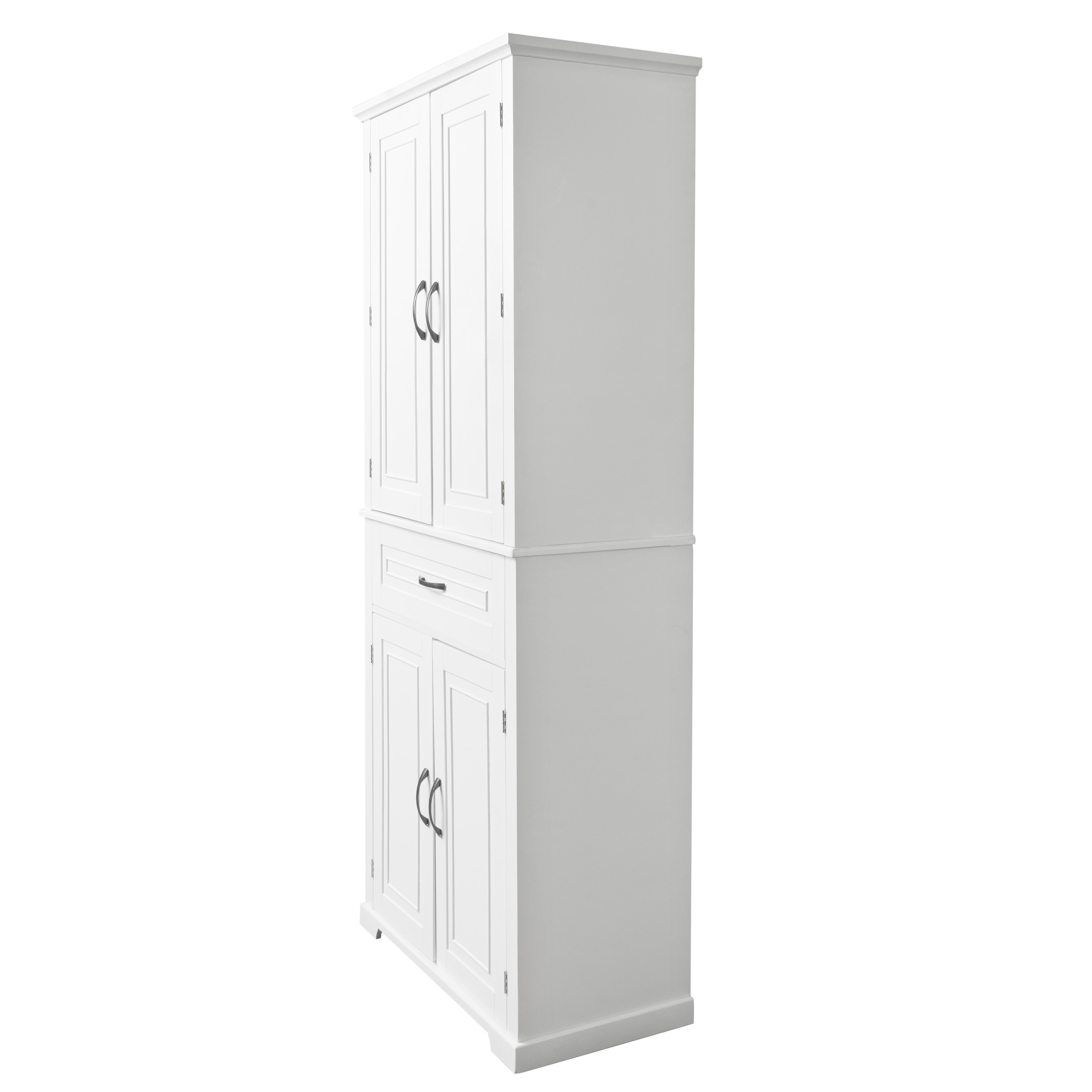 30 in. W x 72 in. H Freestanding Bathroom Cabinet in White with Adjustable Shelf and Drawer
