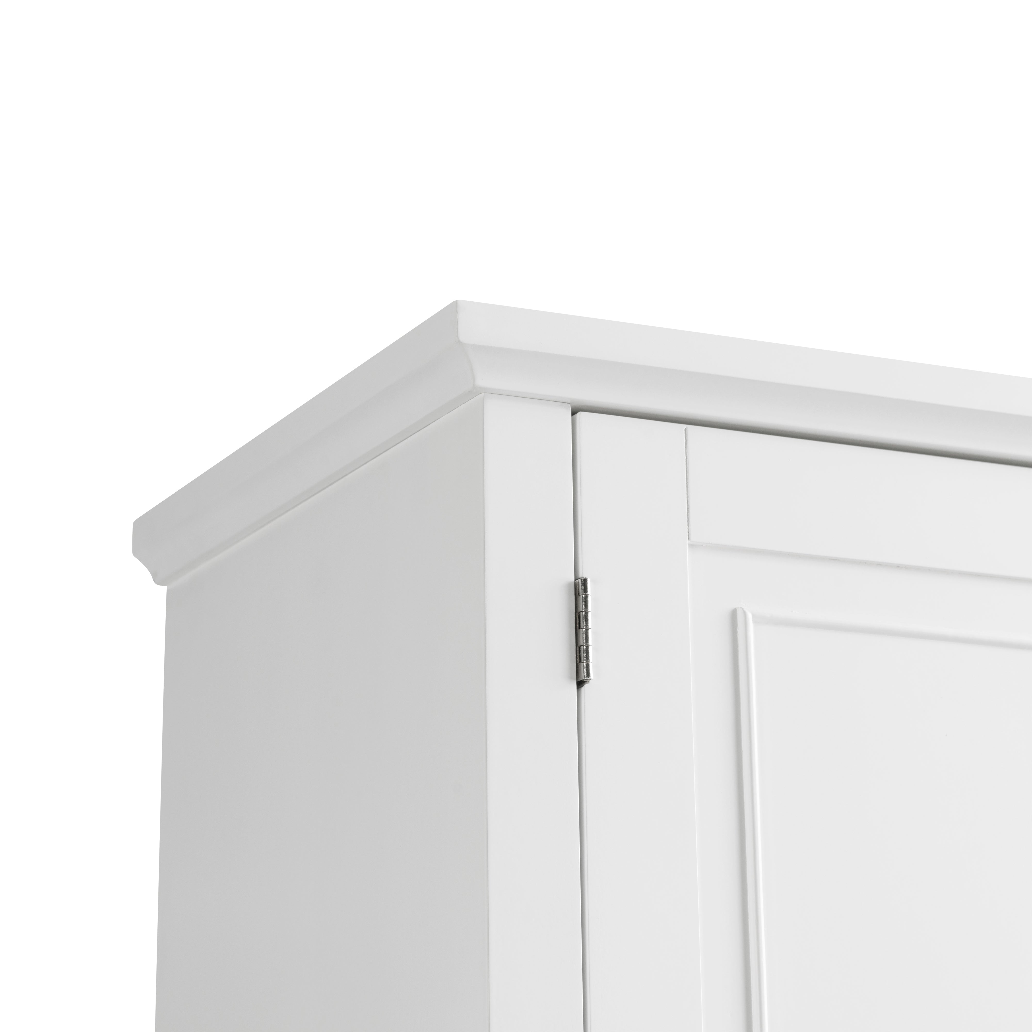 30 in. W x 72 in. H Freestanding Bathroom Cabinet in White with Adjustable Shelf and Drawer