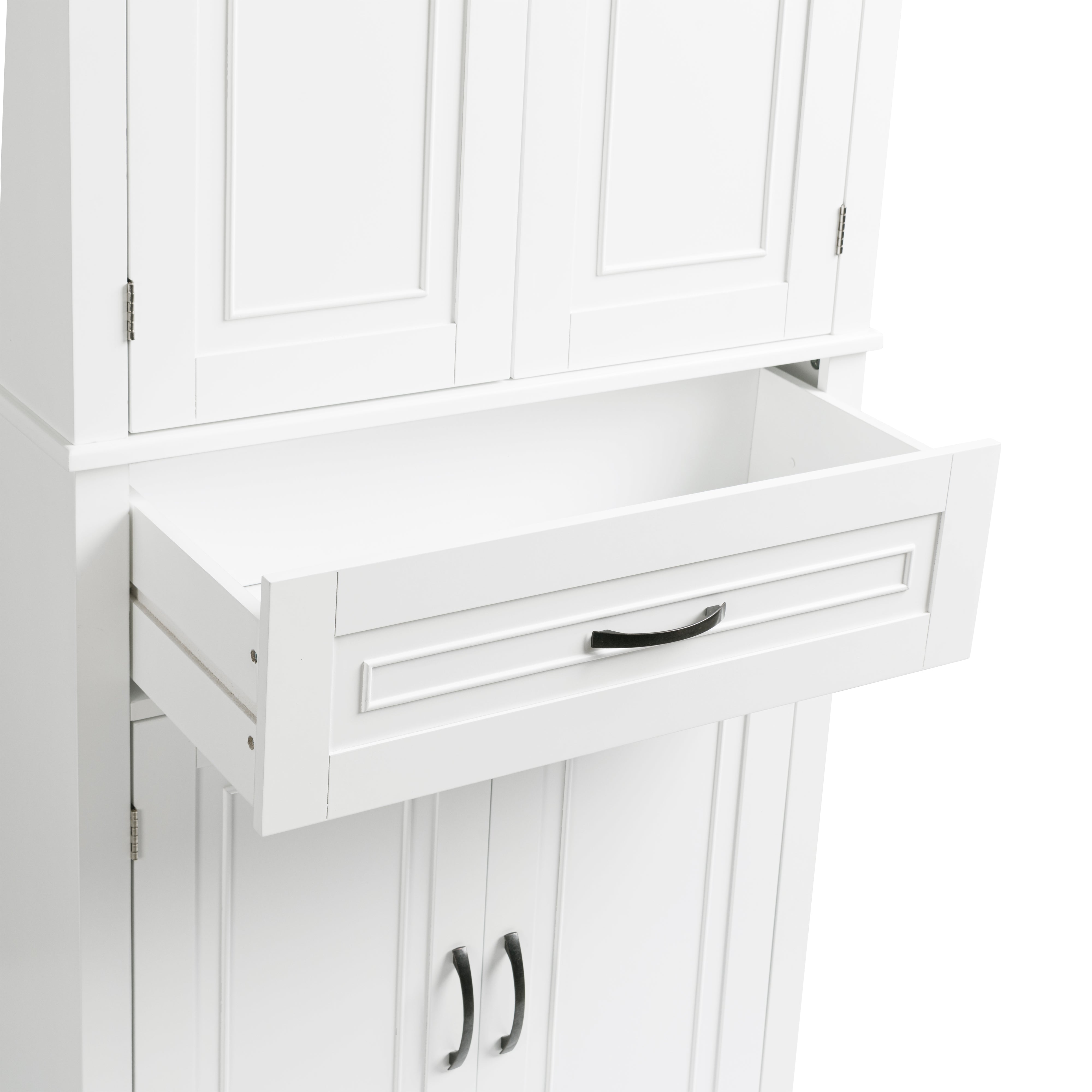 30 in. W x 72 in. H Freestanding Bathroom Cabinet in White with Adjustable Shelf and Drawer