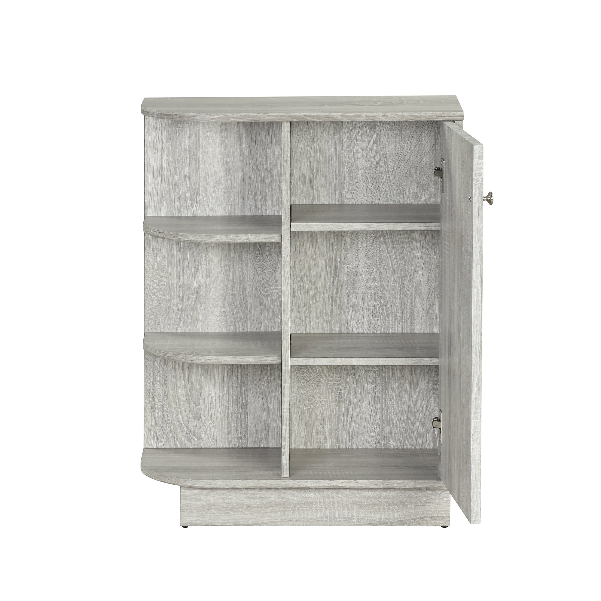 24 Inch MDF 1-door Open Style Shelf Cabinet in Oak