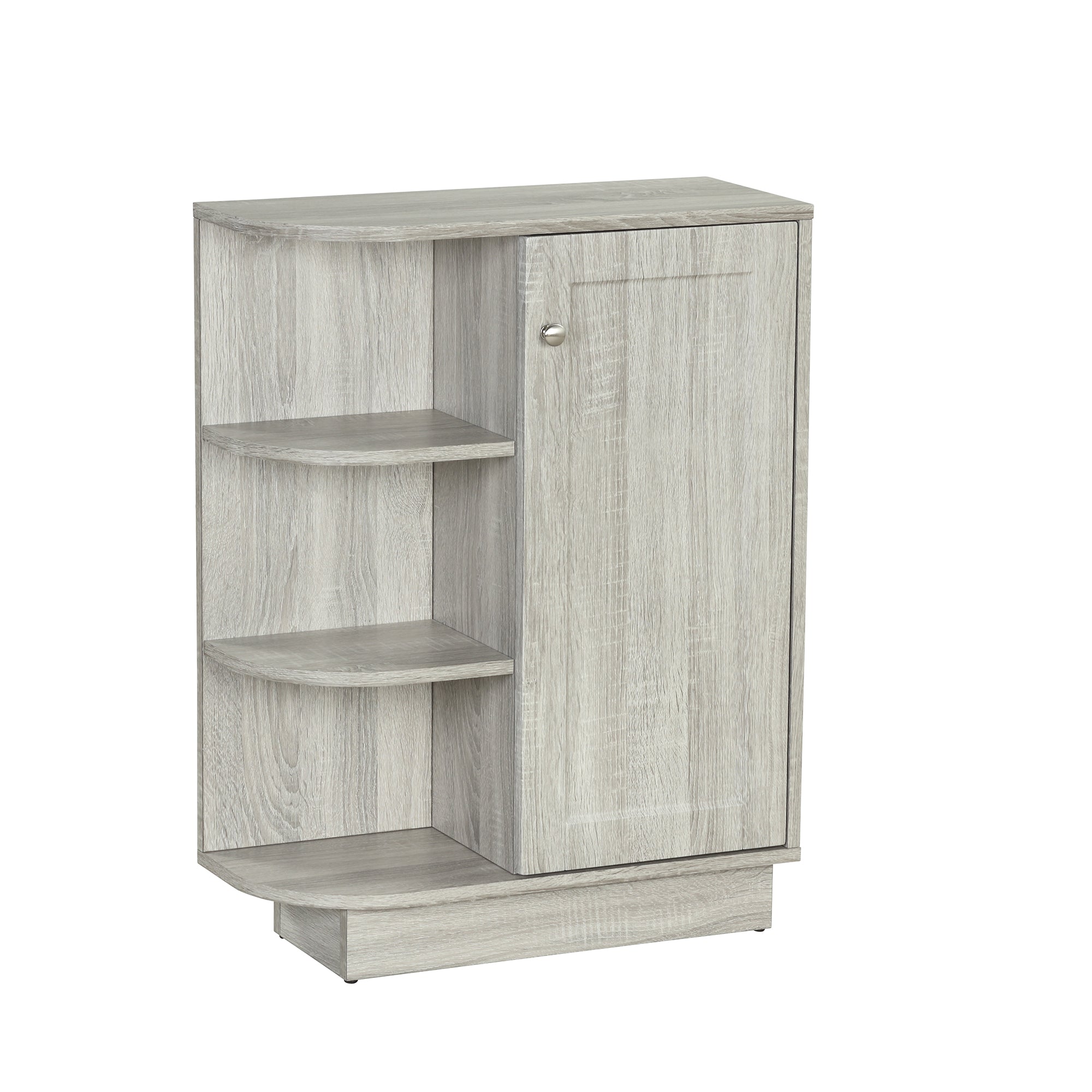 24 Inch MDF 1-door Open Style Shelf Cabinet in Oak