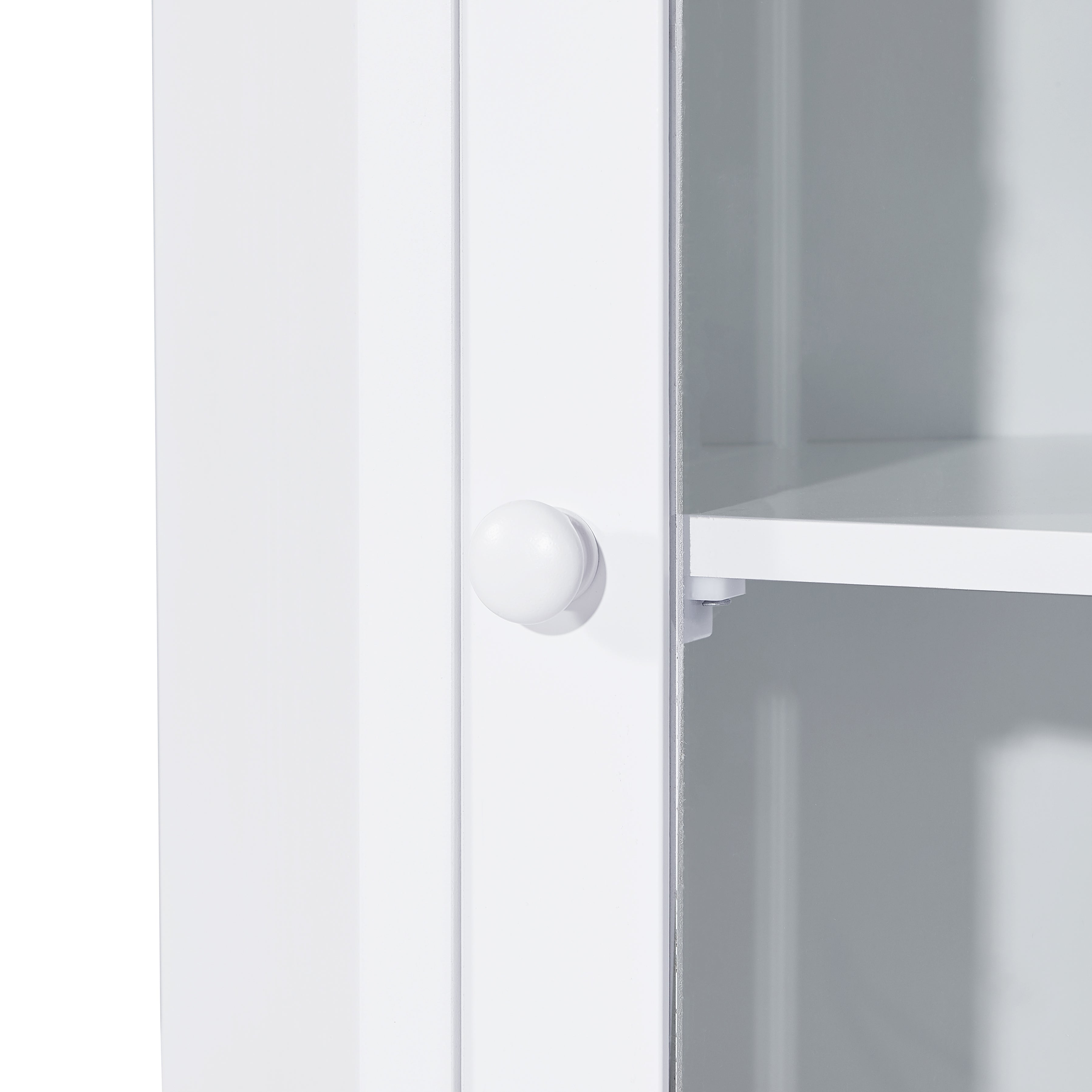 42" Tall Wood 1-door Bathroom Cabinet with Removable Shelf