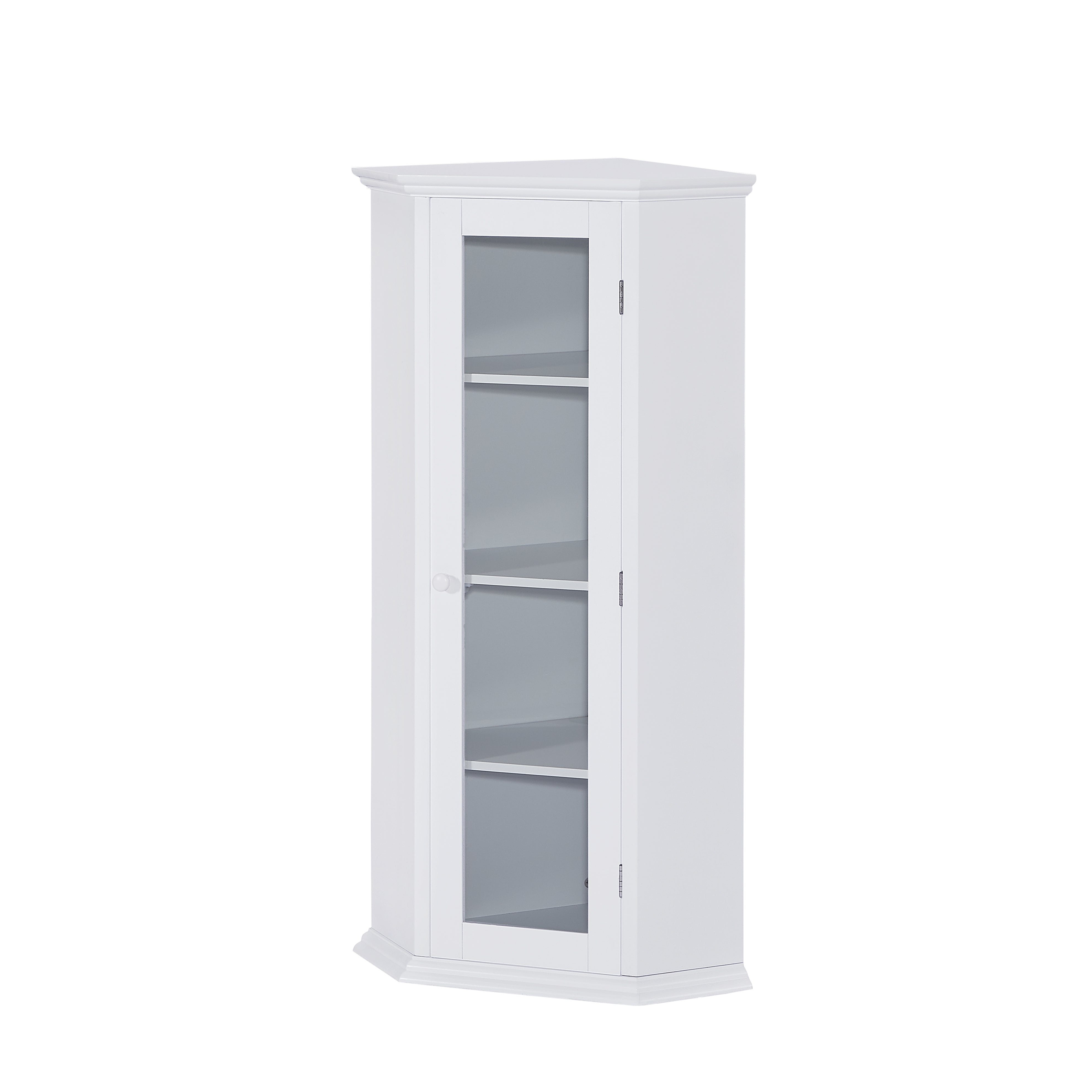 42" Tall Wood 1-door Bathroom Cabinet with Removable Shelf