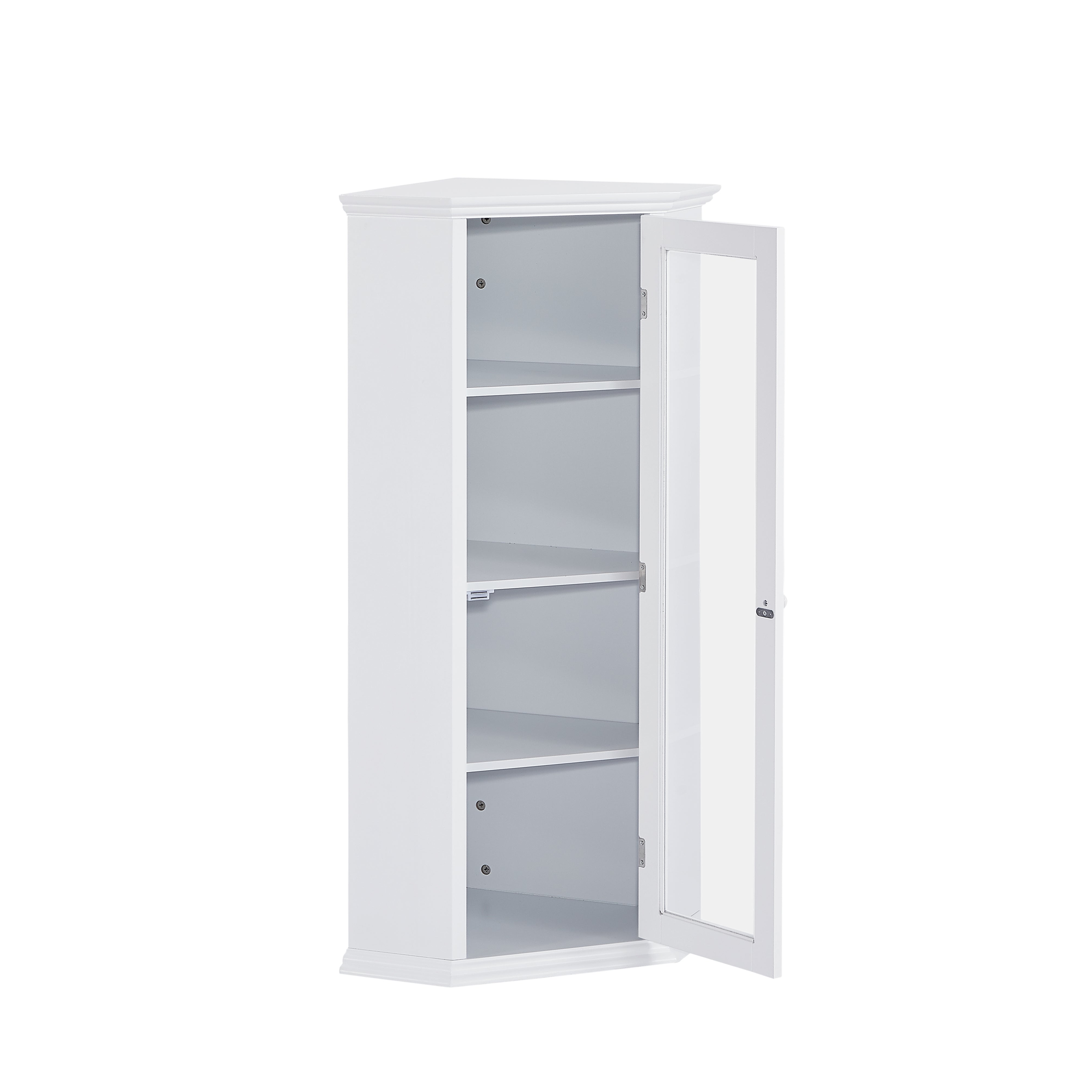42" Tall Wood 1-door Bathroom Cabinet with Removable Shelf