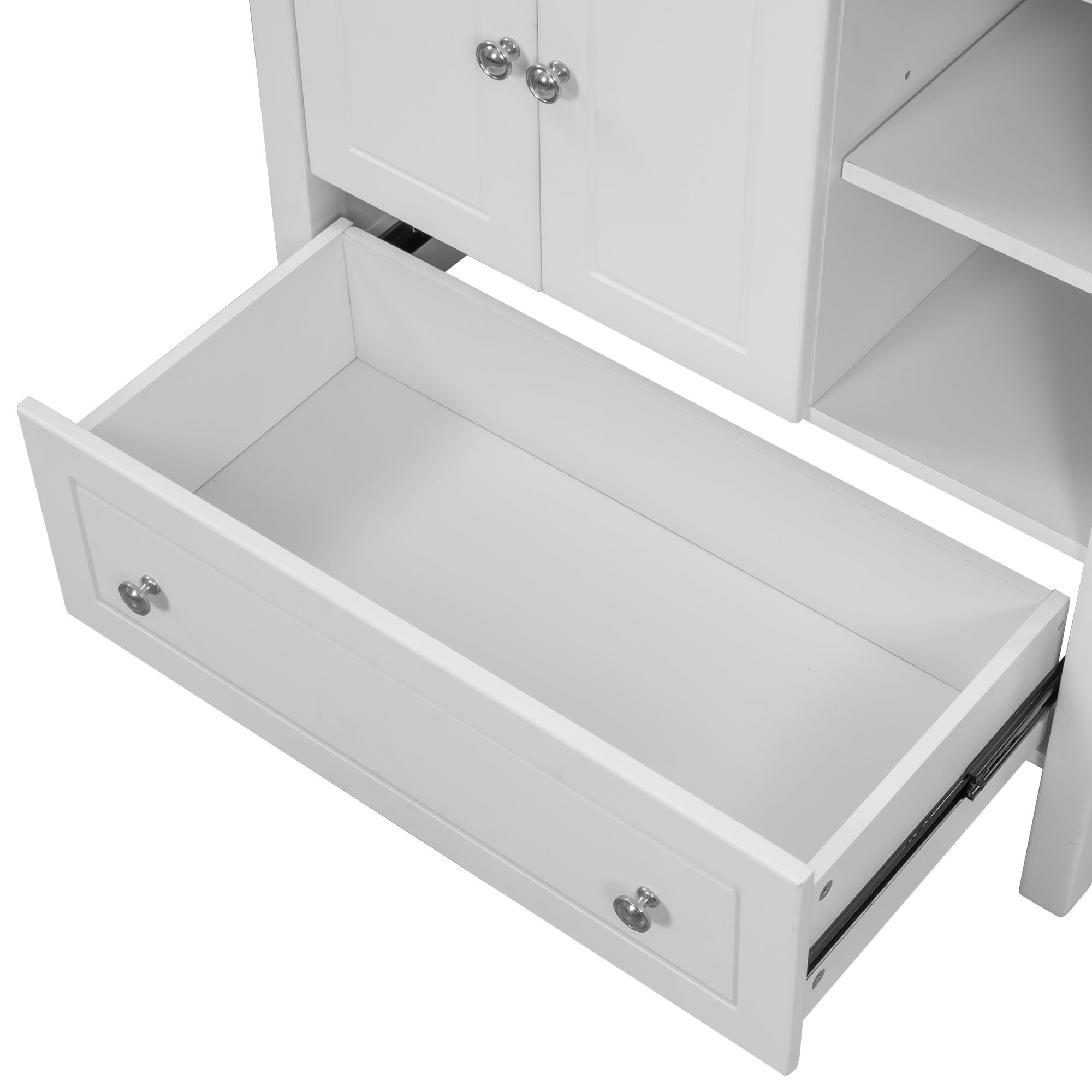 30 in. W x 18. in D. x 32 in. H Bath Vanity with White Ceramic Top