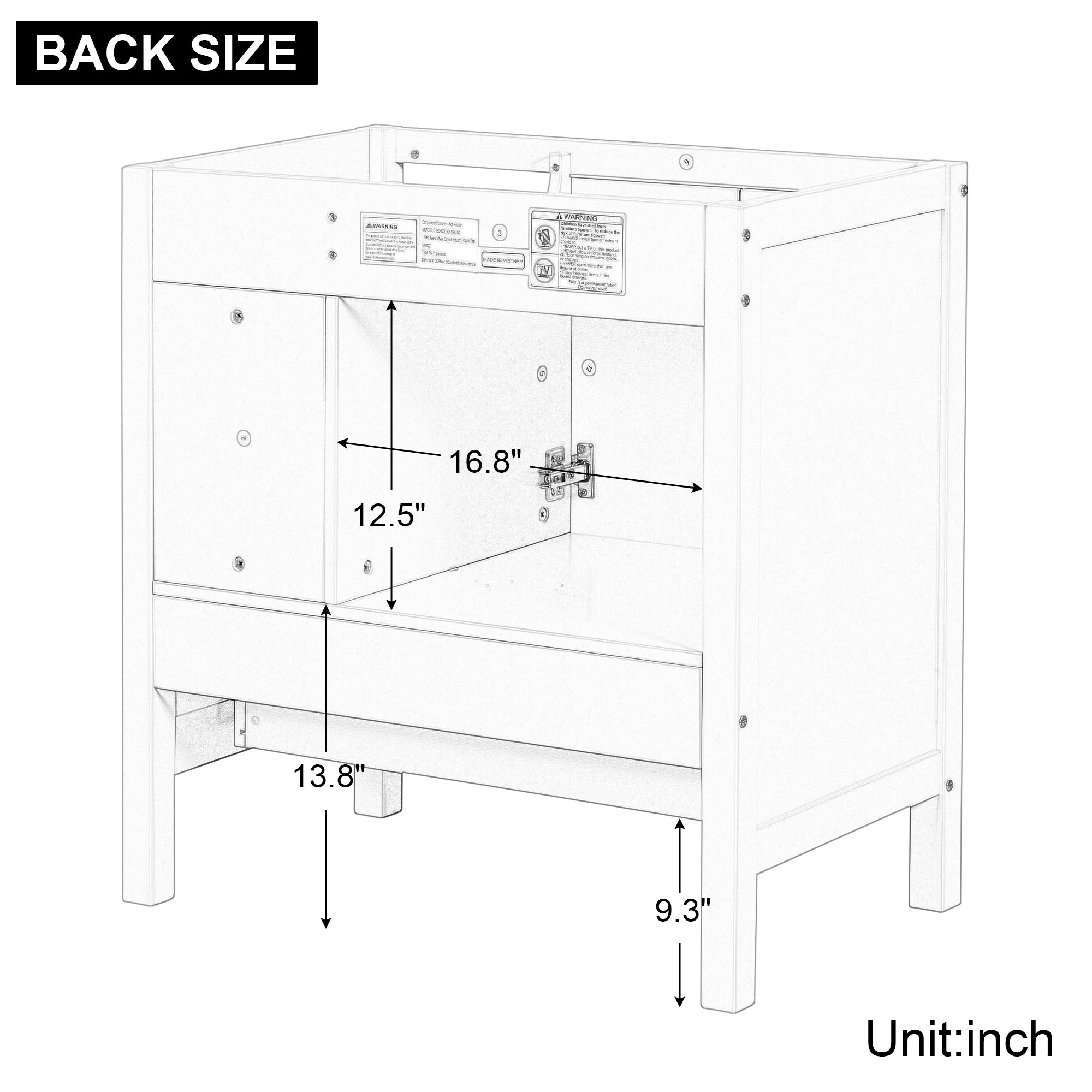 30 in. W x 18. in D. x 32 in. H Bath Vanity with White Ceramic Top