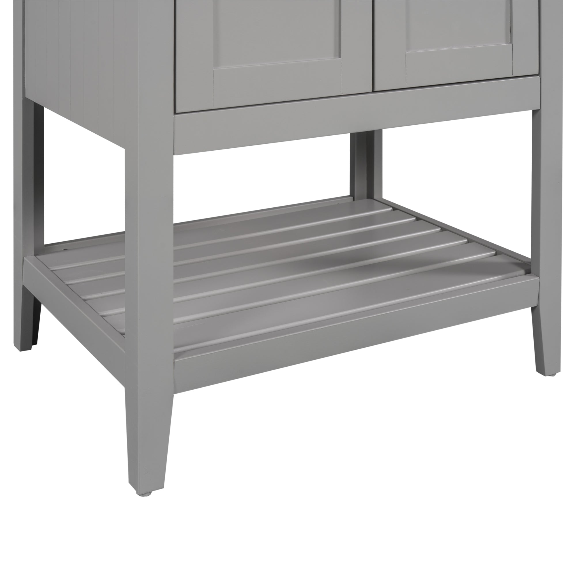 24" Wood Freestanding Bathroom Vanity with Integrated Ceramic Sink