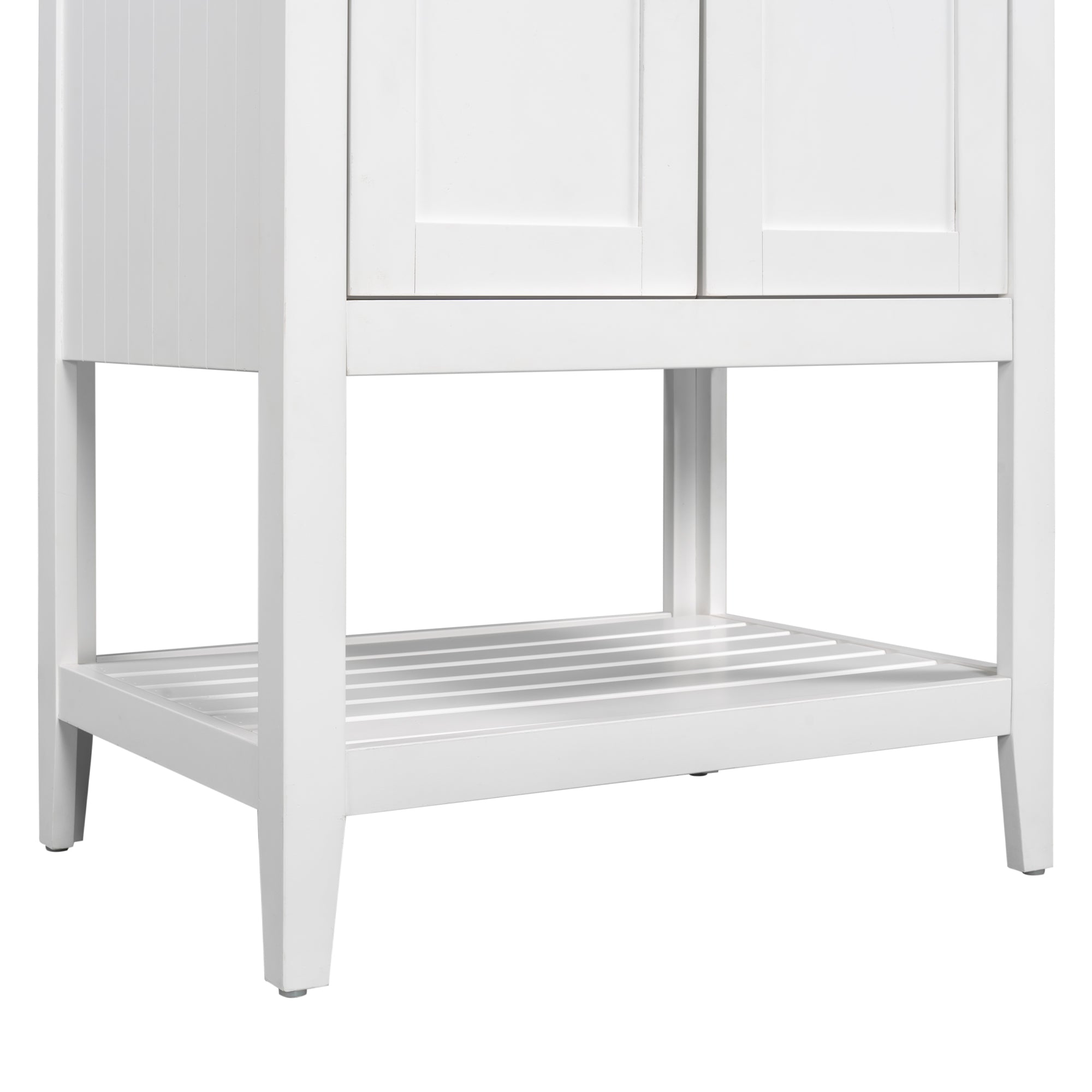 24" Wood Freestanding Bathroom Vanity with Integrated Ceramic Sink