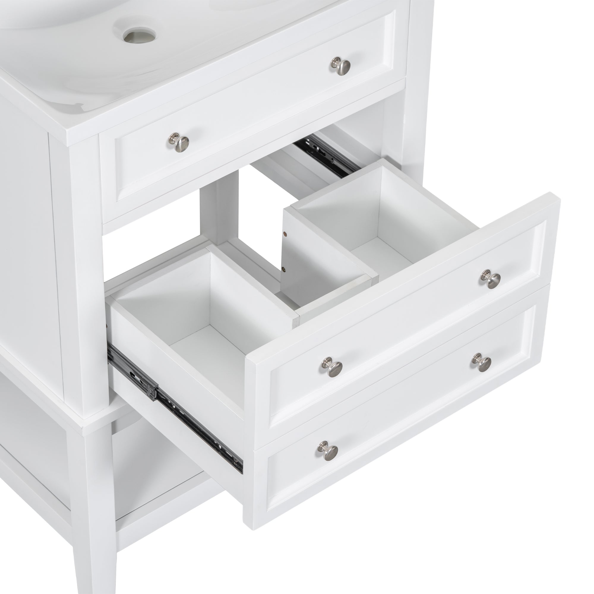 24 in. W x 33 in. H MDF Freestanding Bathroom Vanity Base in White
