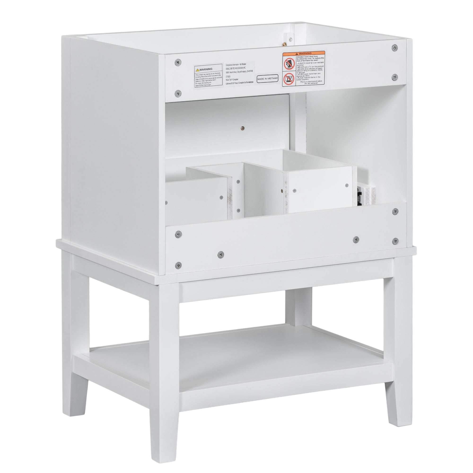 24 in. W x 33 in. H MDF Freestanding Bathroom Vanity Base in White