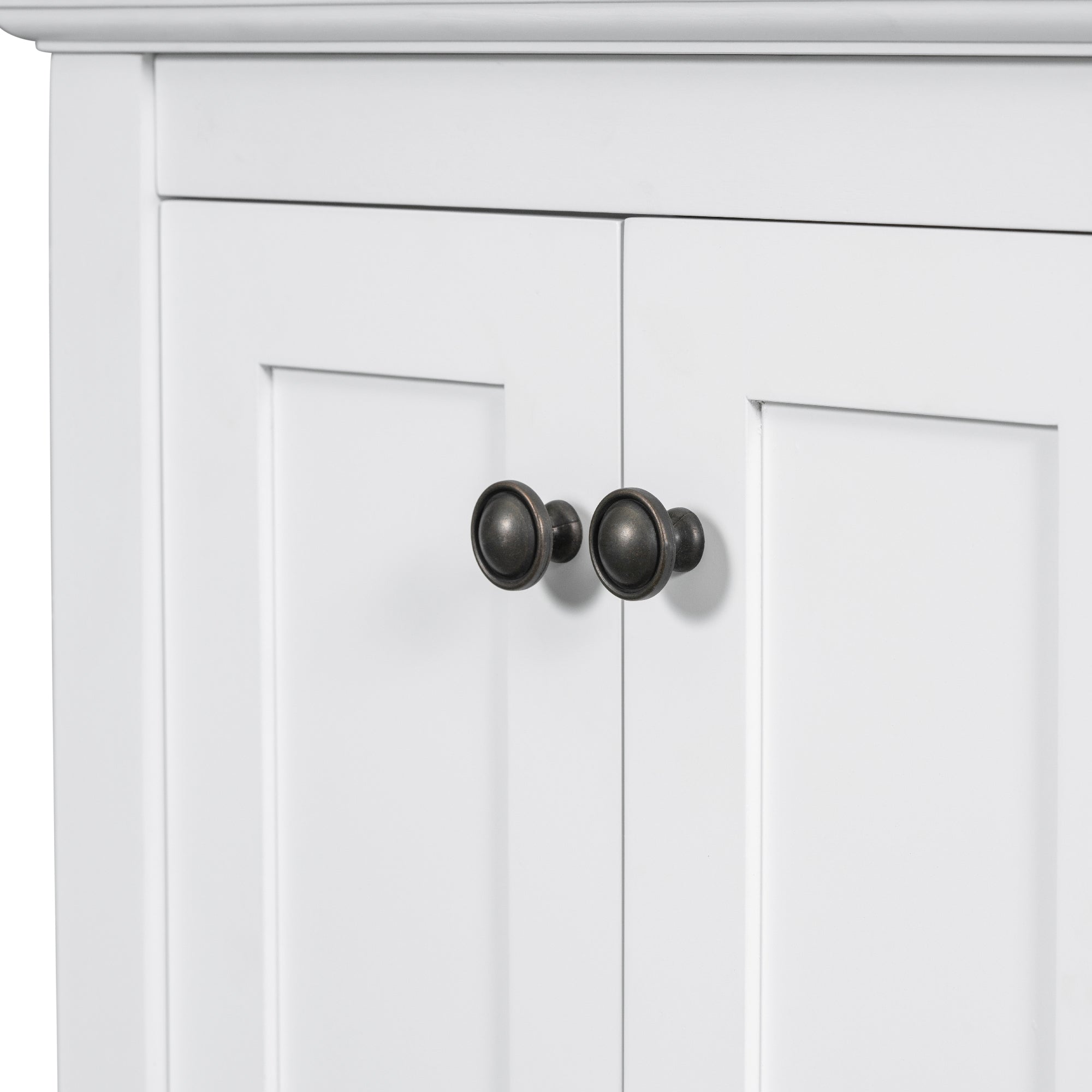 30 Inch MDF Freestanding Bathroom Vanity Base with Open Shelf and Doors