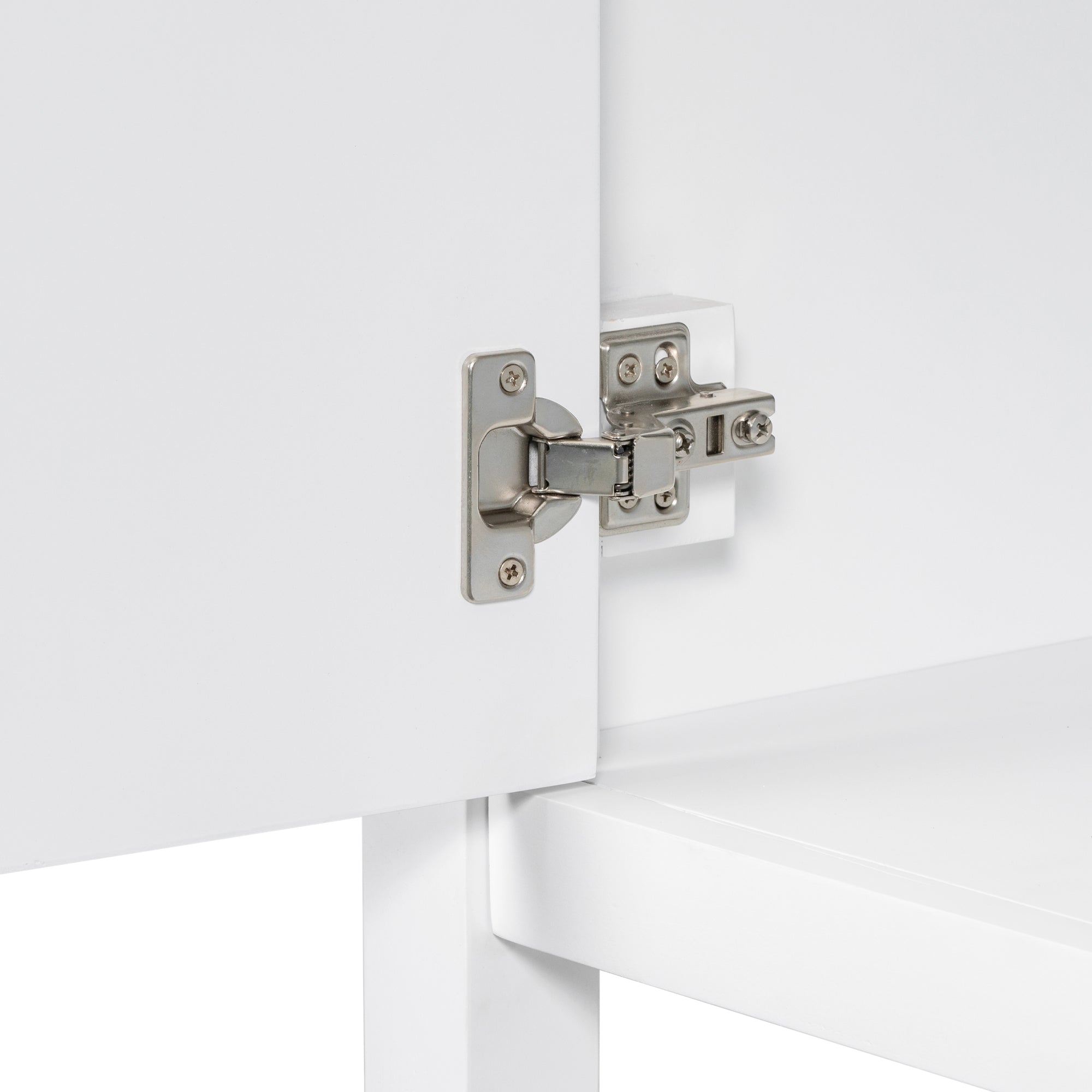 30 Inch MDF Freestanding Bathroom Vanity Base with Open Shelf and Doors