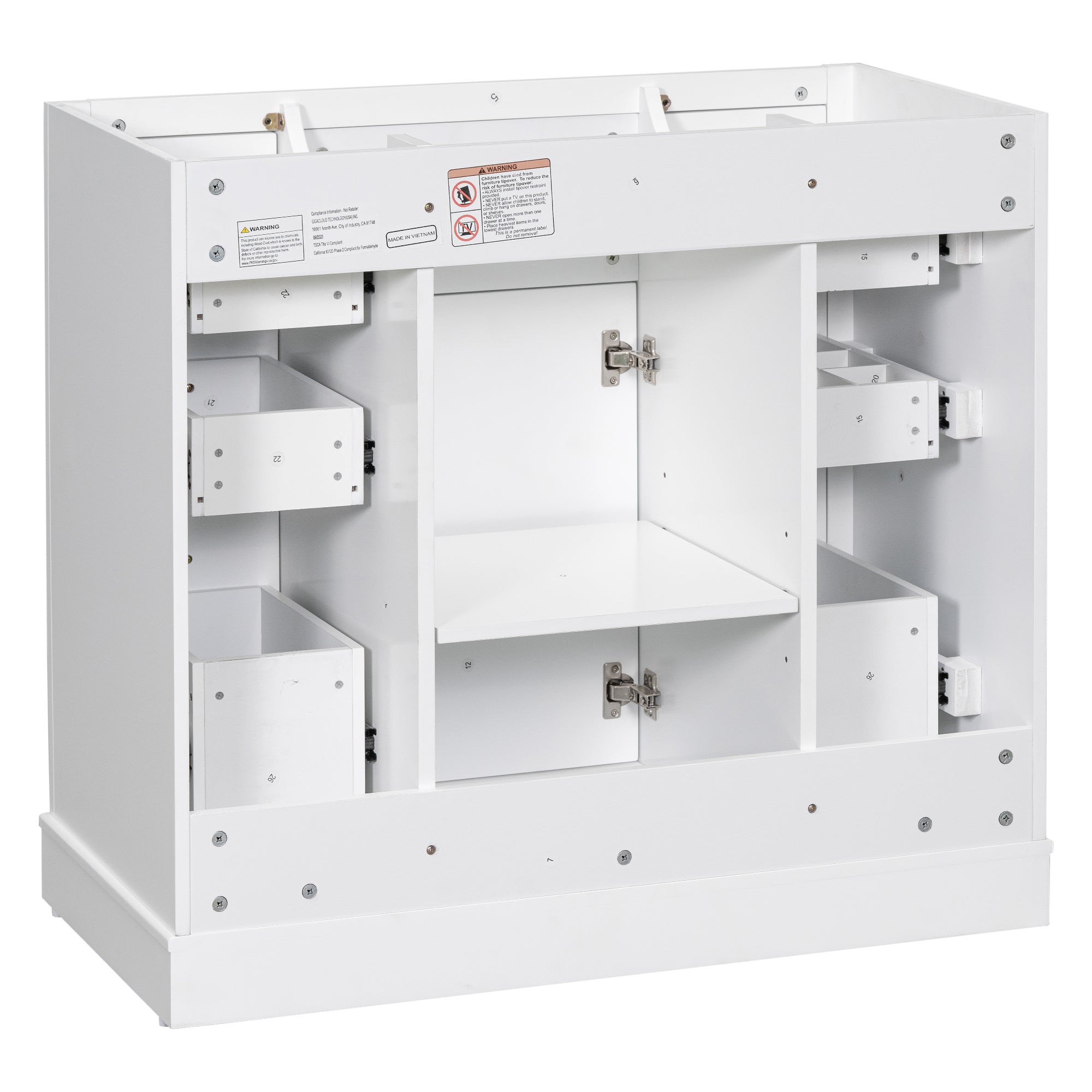 36 in. The Freestanding Bath Vanity Base without Top in White