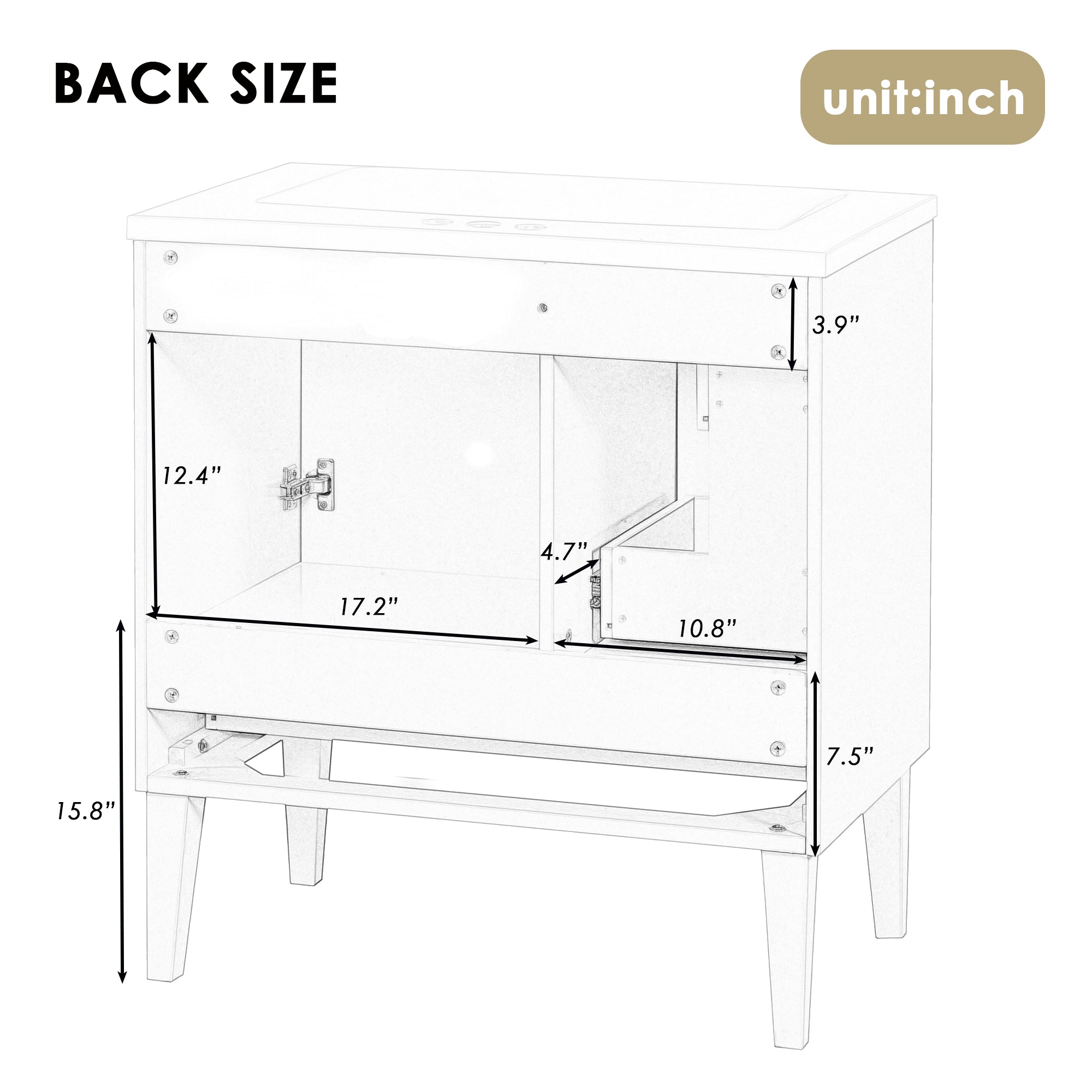 30 in. W x 18 in. D x 32 in. H Freestanding Bath Vanity Base without Top in Grey