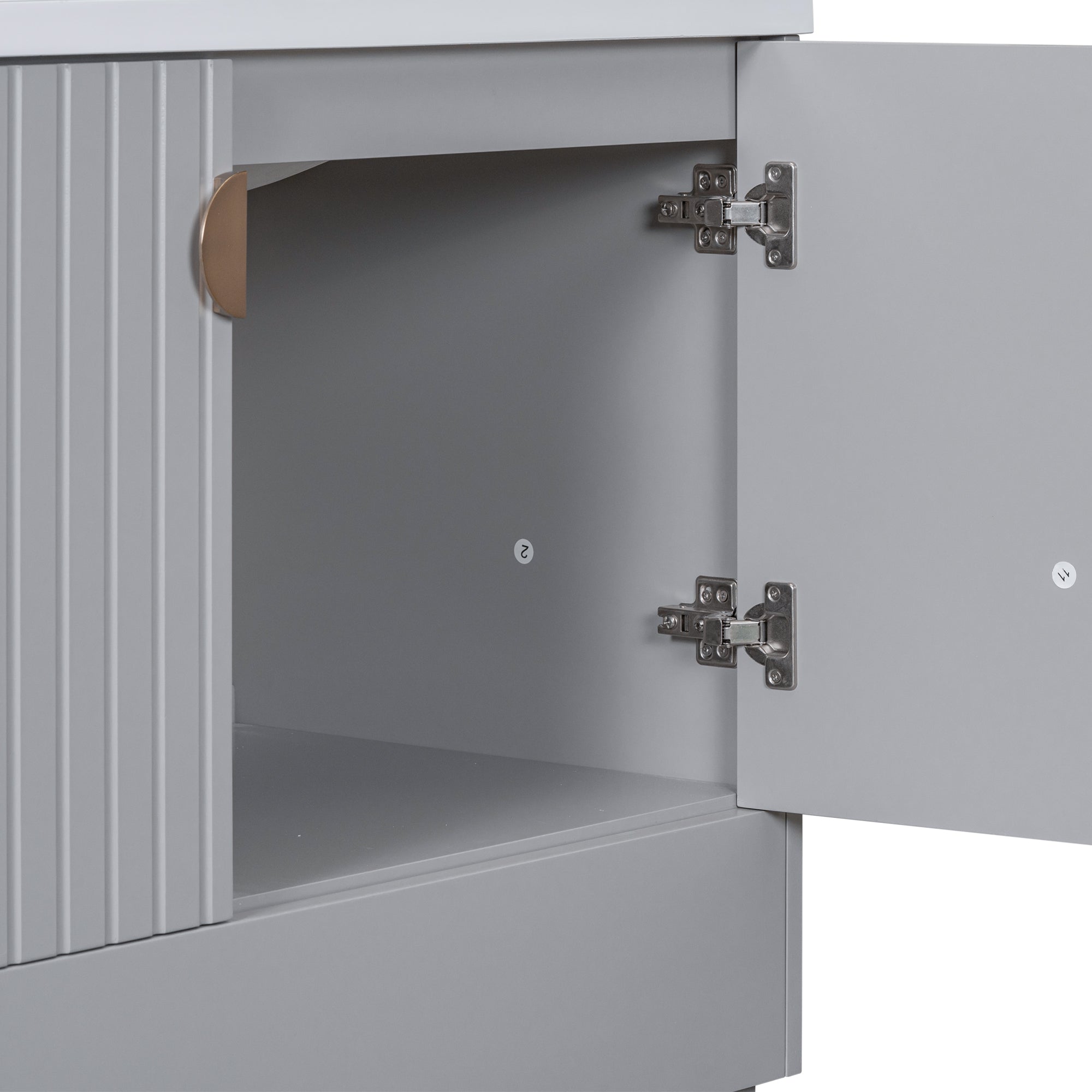 30 in. W x 18 in. D x 32 in. H Freestanding Bath Vanity Base without Top in Grey