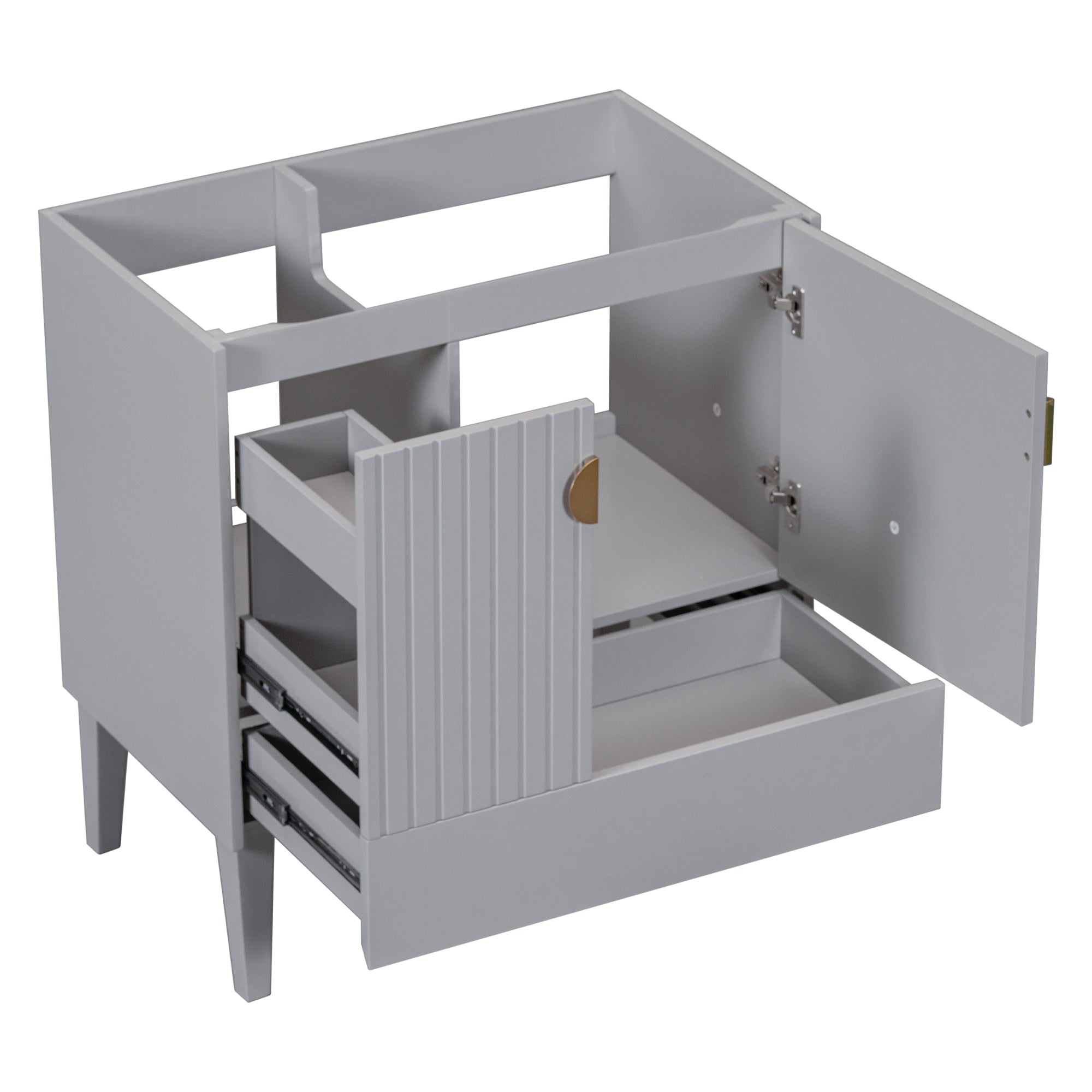 30 in. W x 18 in. D x 32 in. H Freestanding Bath Vanity Base without Top in Grey