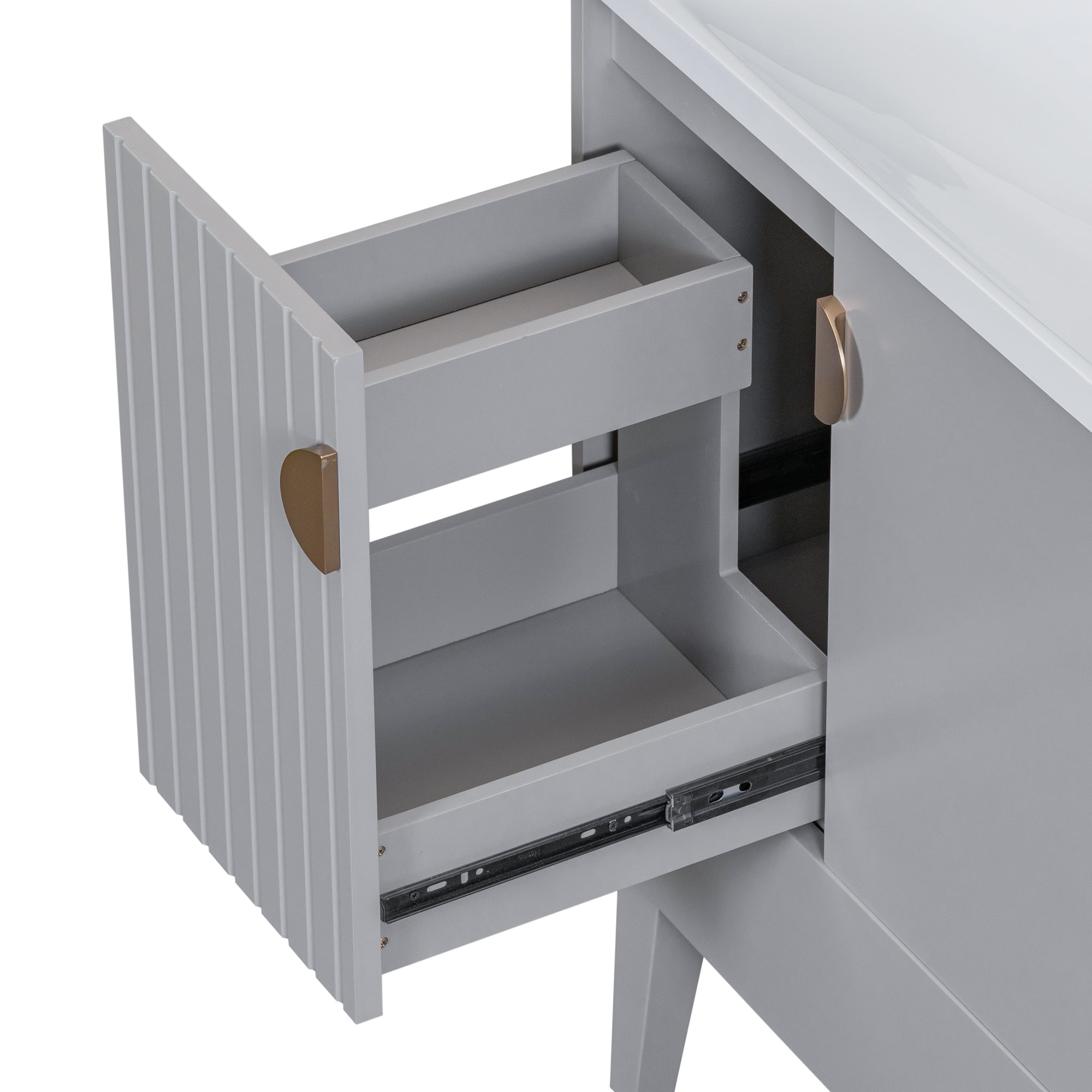 30 in. W x 18 in. D x 32 in. H Freestanding Bath Vanity Base without Top in Grey