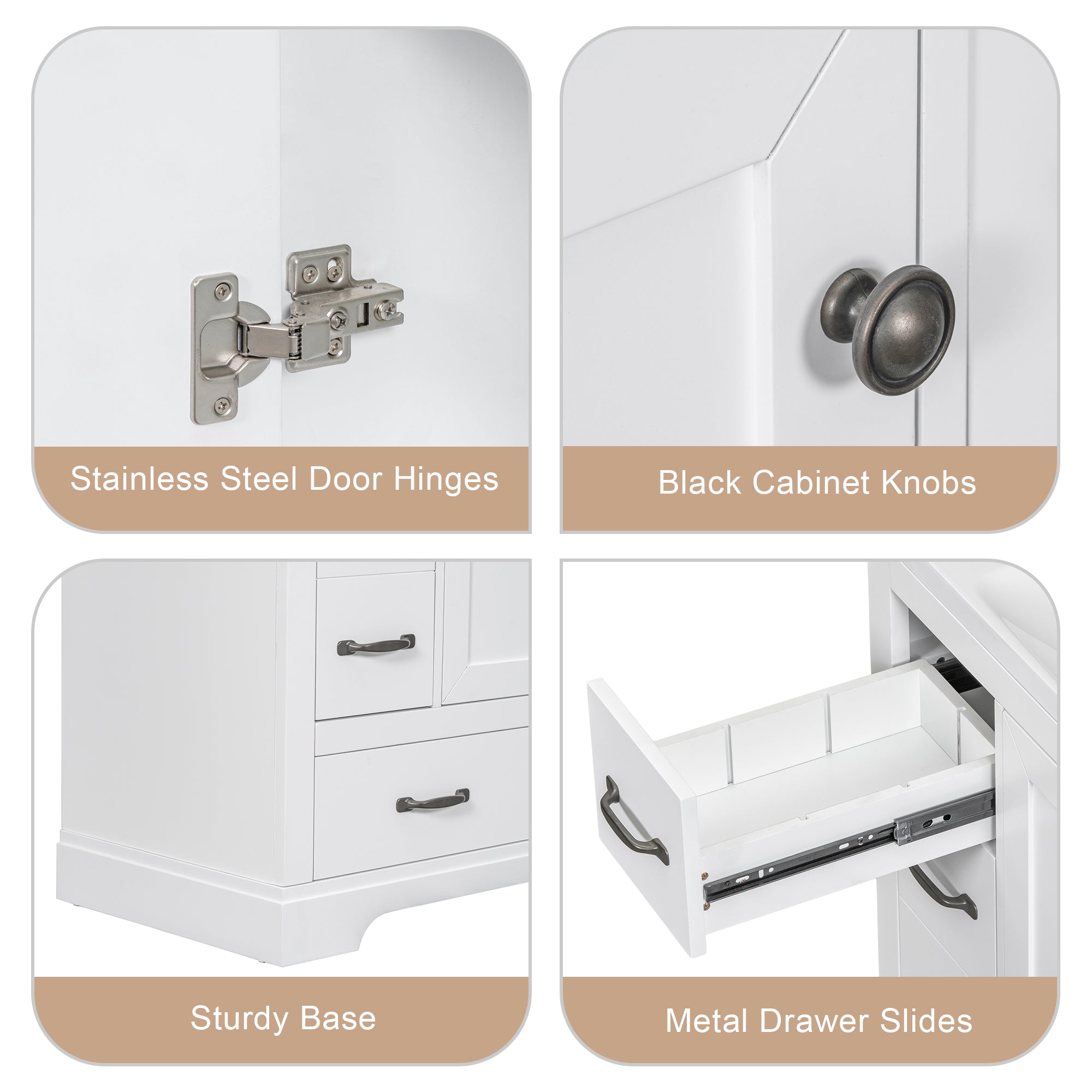 36 in. W x 18 in. D x 33 in. H Freestanding Bath Vanity Base without Top in White