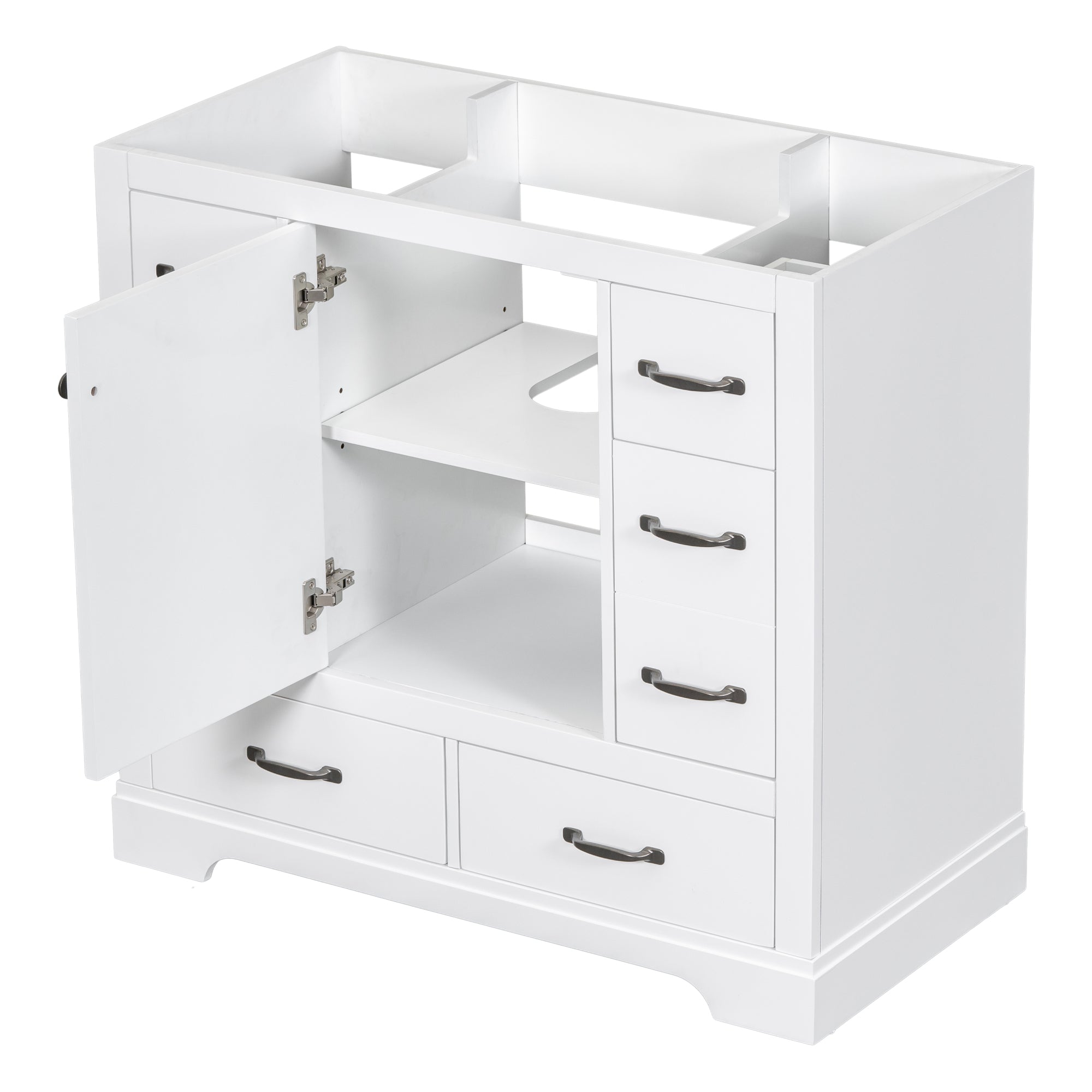 36 in. W x 18 in. D x 33 in. H Freestanding Bath Vanity Base without Top in White