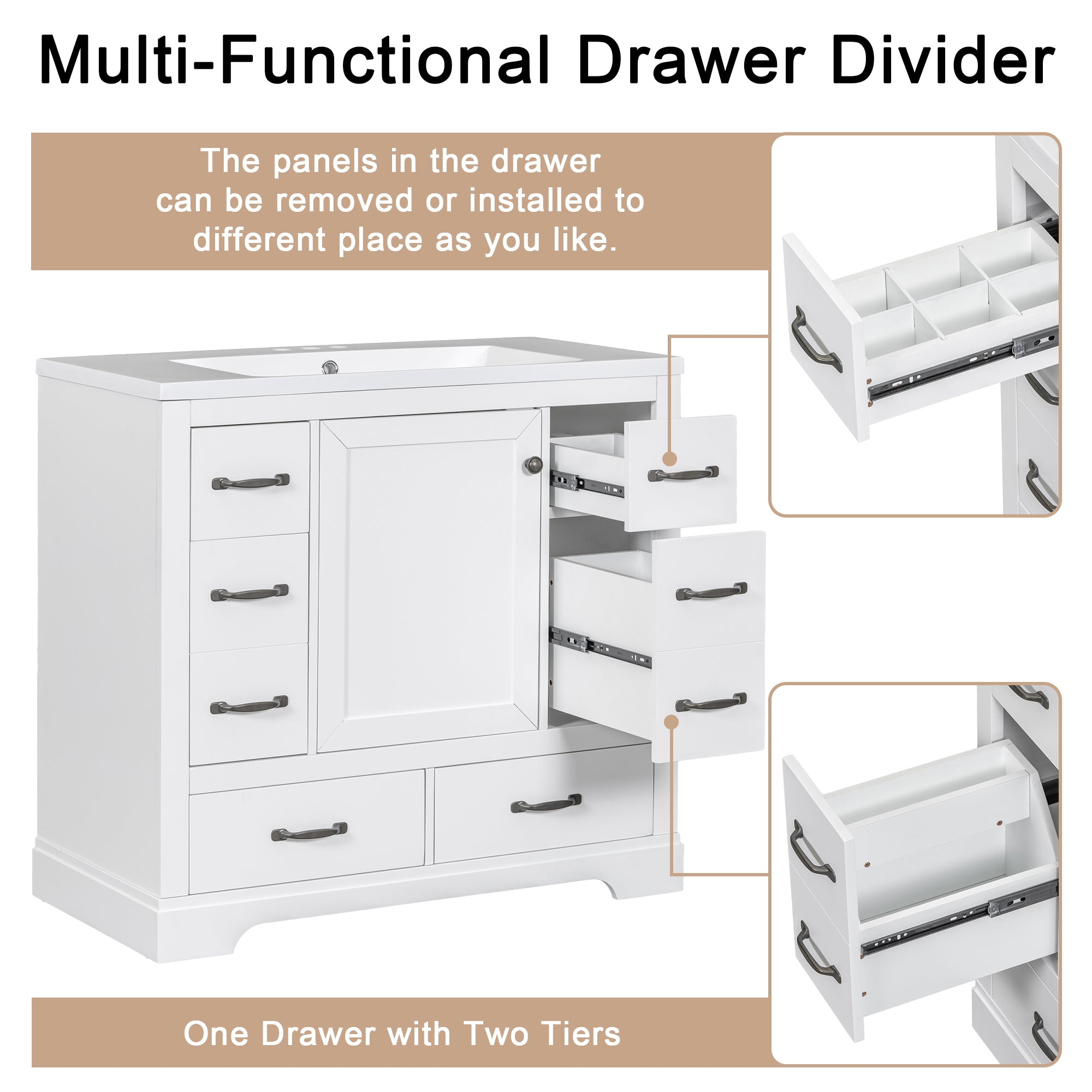 36 in. W x 18 in. D x 33 in. H Freestanding Bath Vanity Base without Top in White