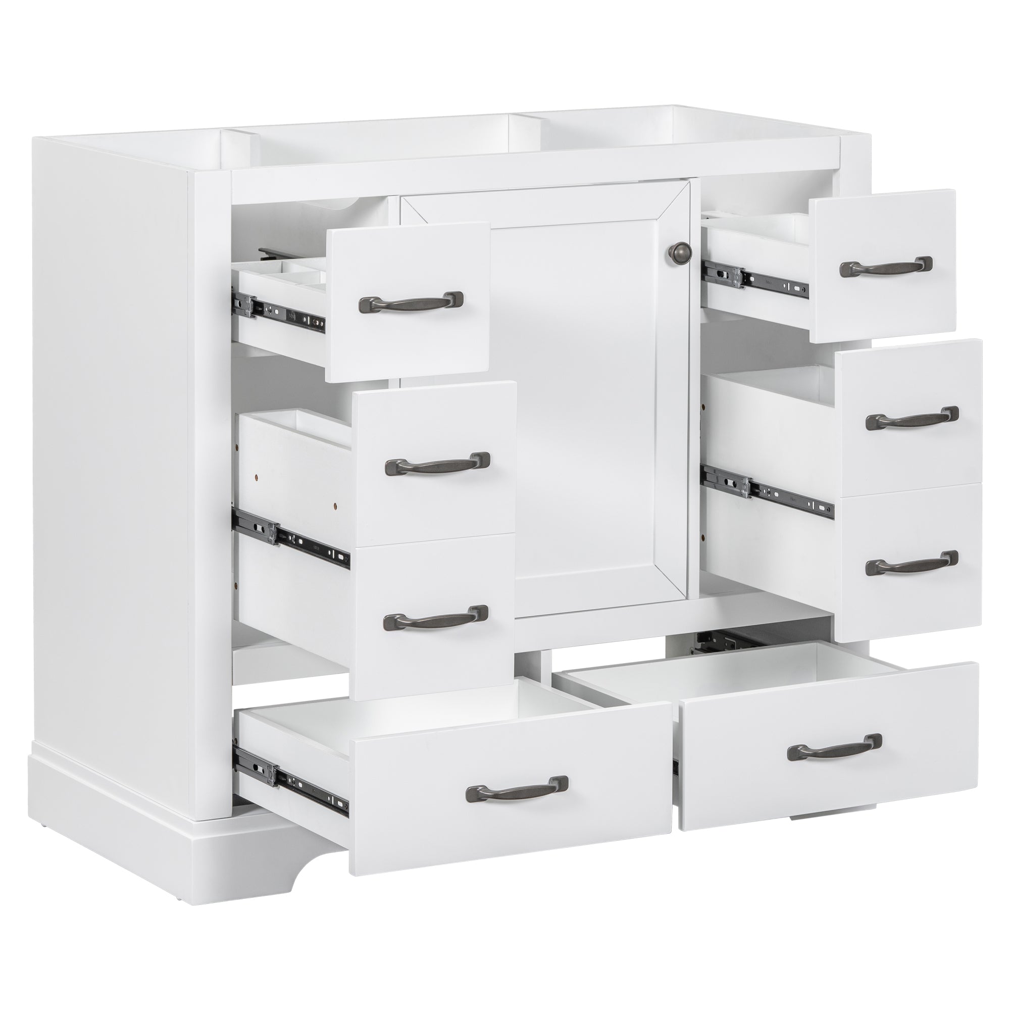 36 in. W x 18 in. D x 33 in. H Freestanding Bath Vanity Base without Top in White