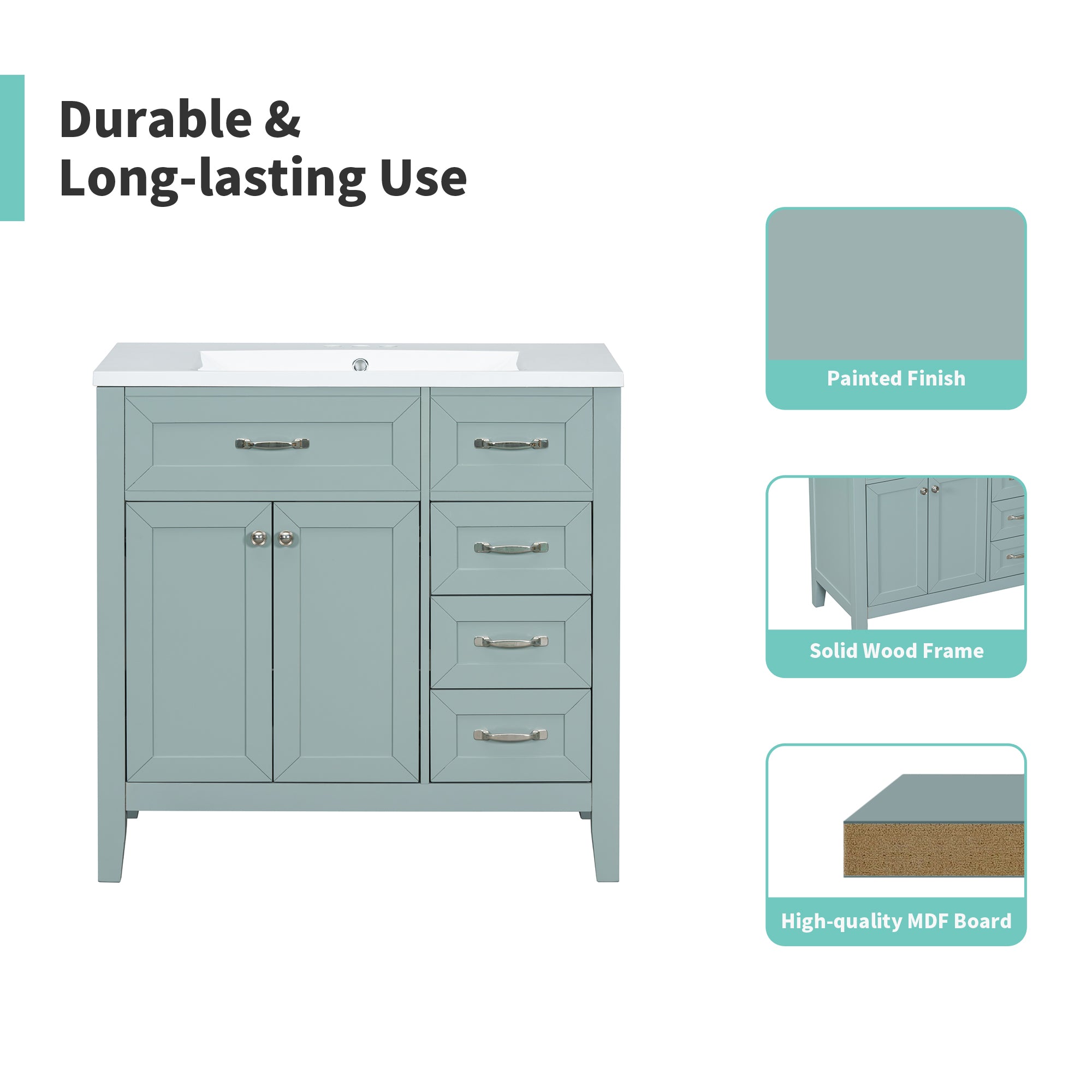 36 in. W x 18 in. D Bath Vanity Cabinet without Top