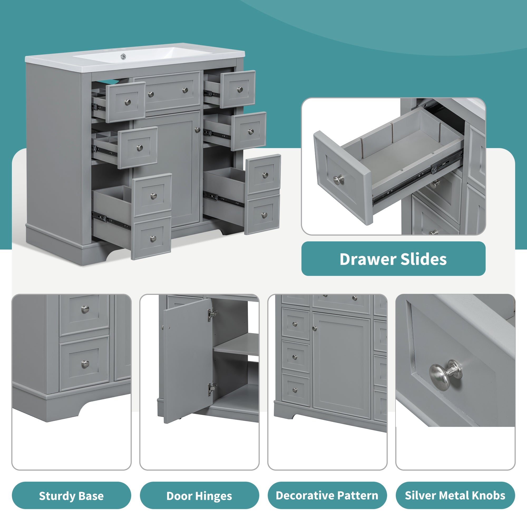 36 in. The Freestanding Bath Vanity Base without Top