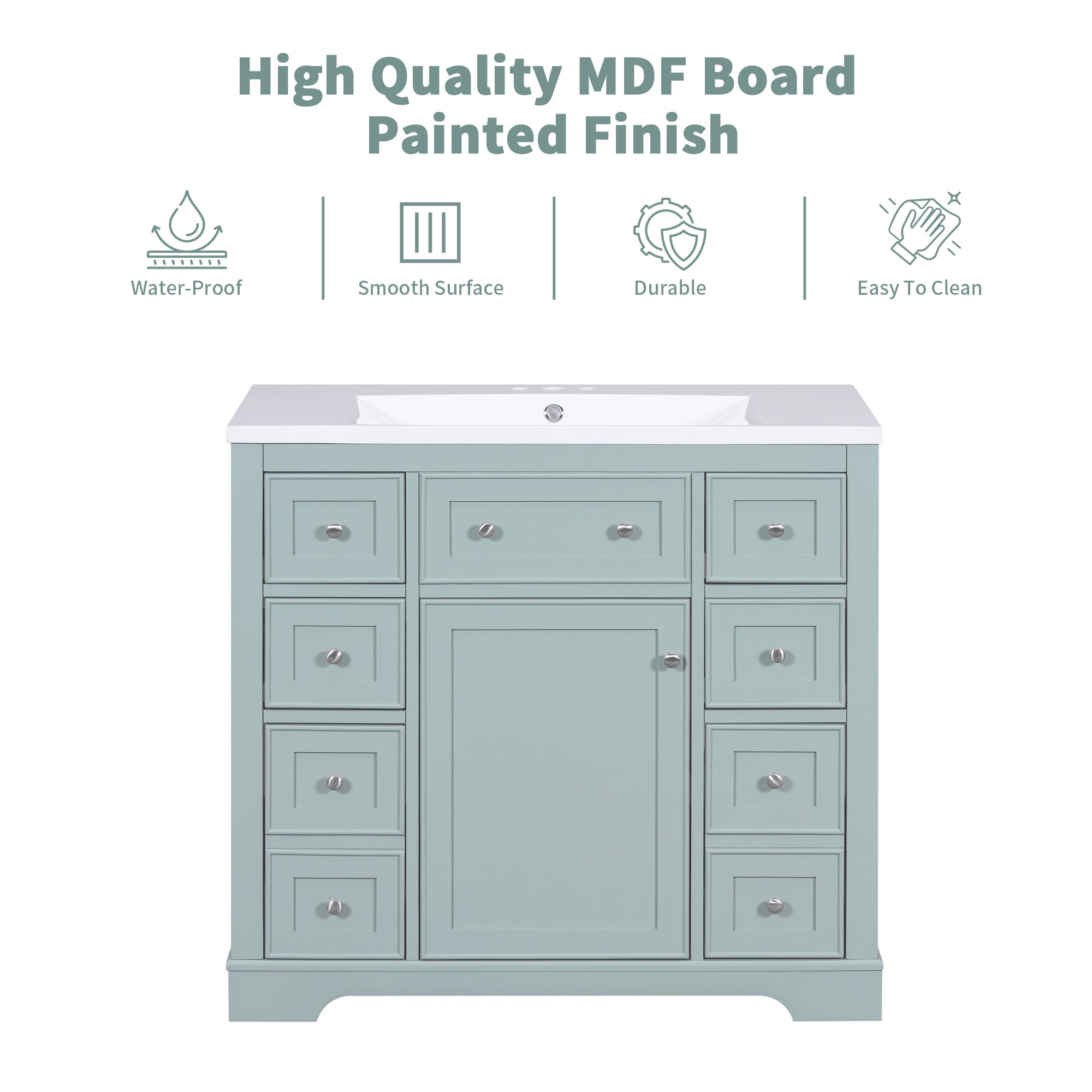 36 in. The Freestanding Bath Vanity Base without Top in White