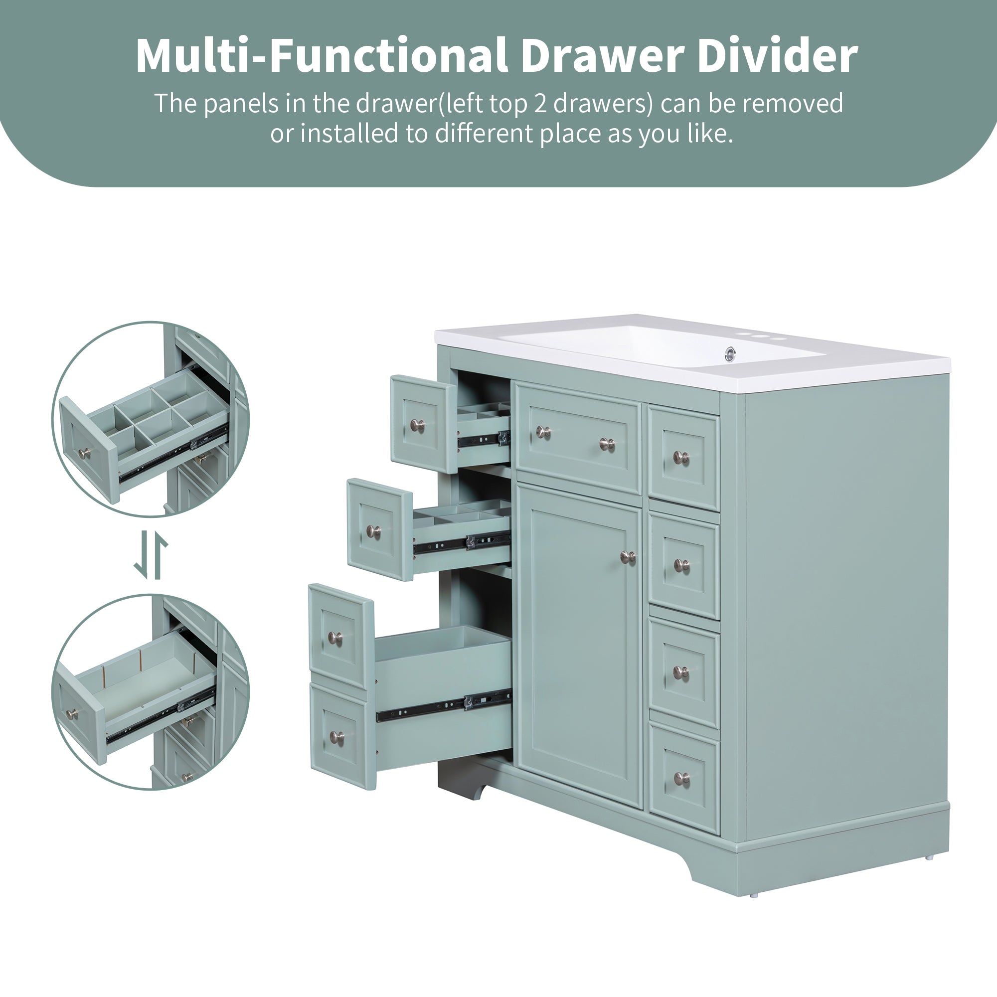 36 in. The Freestanding Bath Vanity Base without Top in White