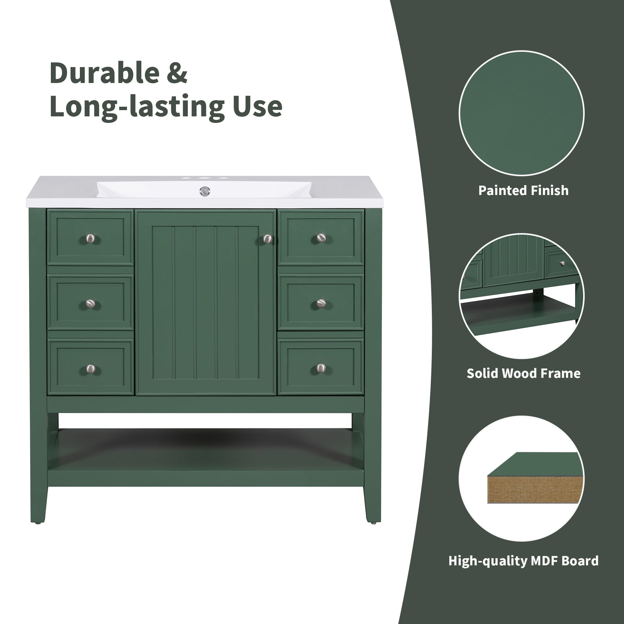 36 in. W x 18 in. D x 33 in. H Freestanding Bath Vanity Base without Top