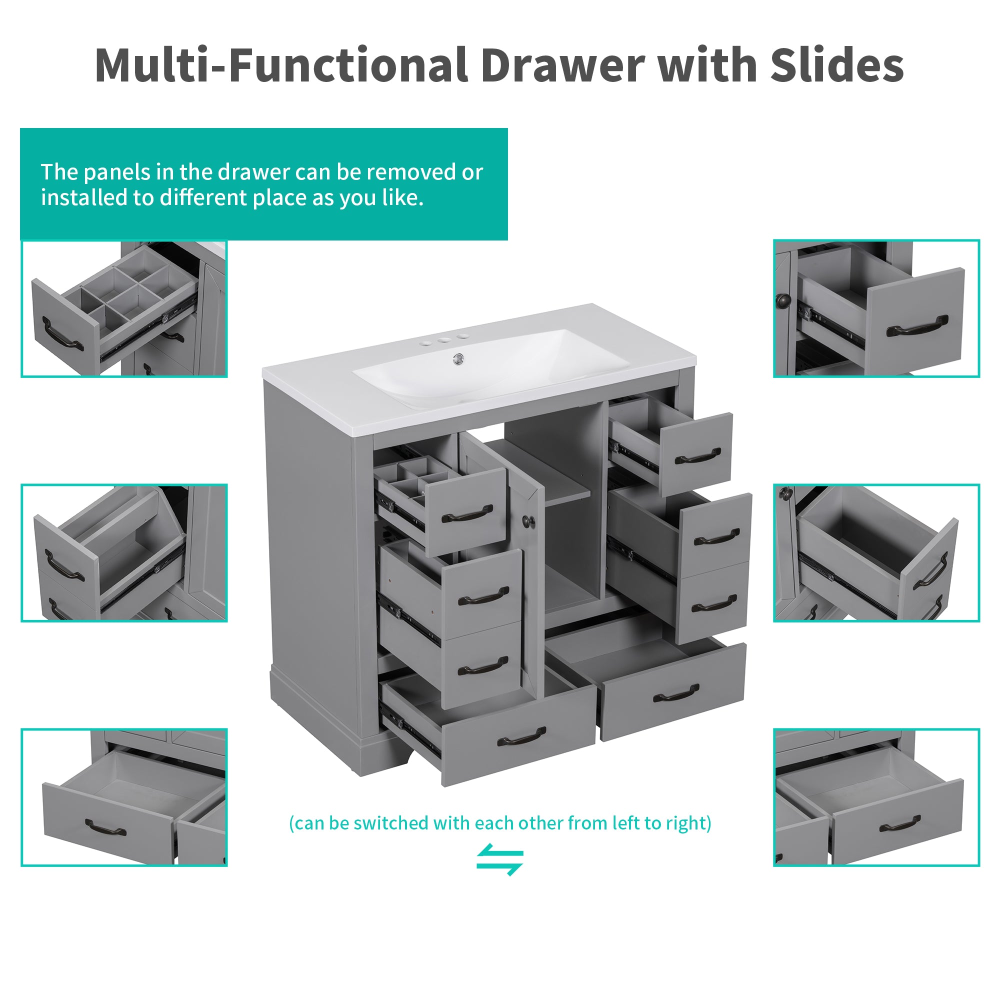 36 in. W x 18 in. D x 33 in. H Freestanding Bath Vanity Base without Top