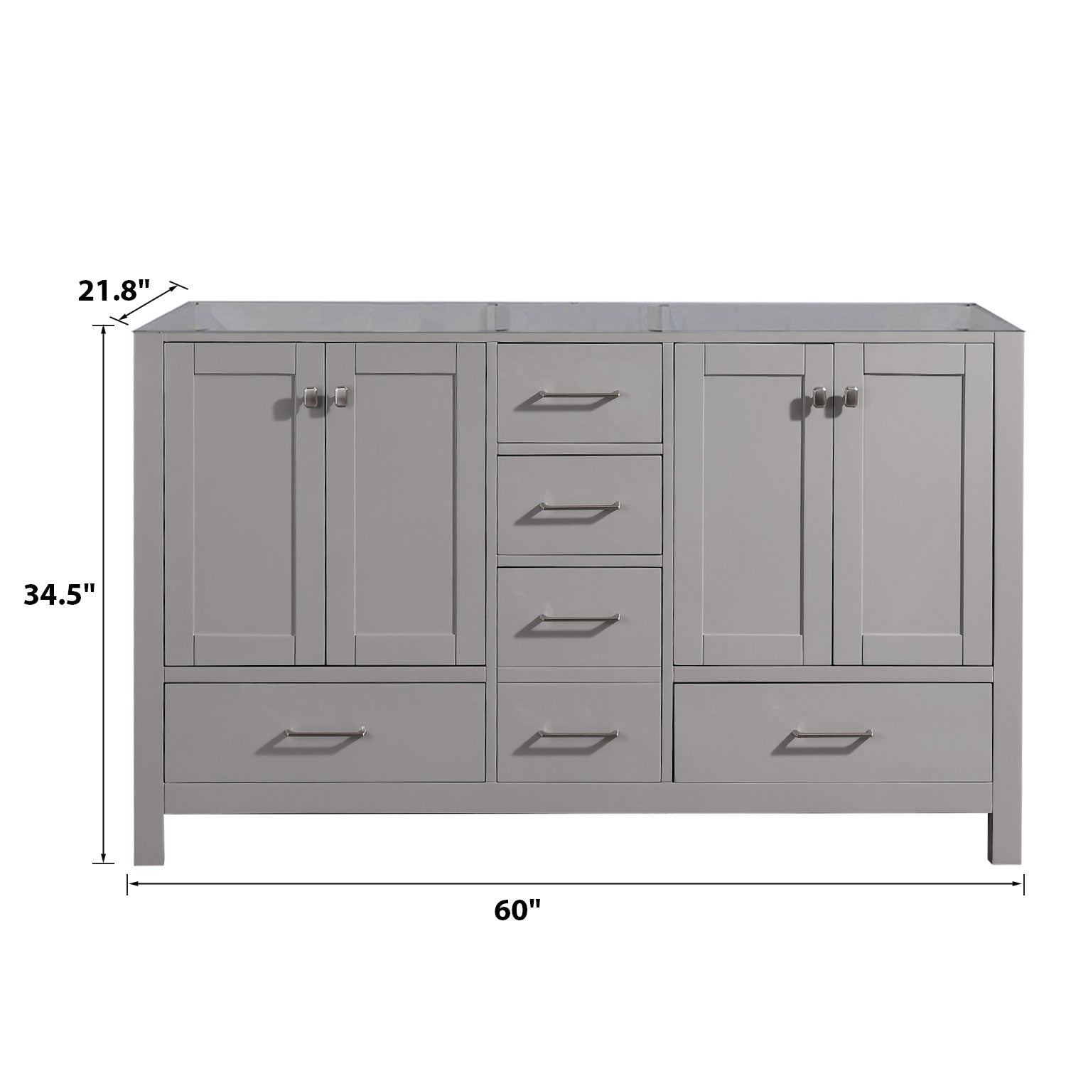 22 in. W x 60 in. D x 35 in. H Bath Vanity Cabinet without Top