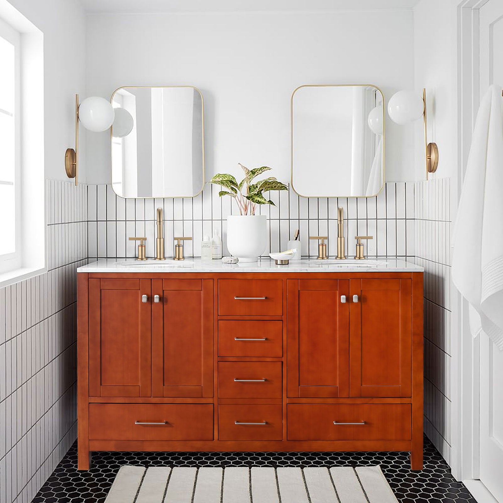 22 in. W x 60 in. D x 35 in. H Bath Vanity Cabinet without Top