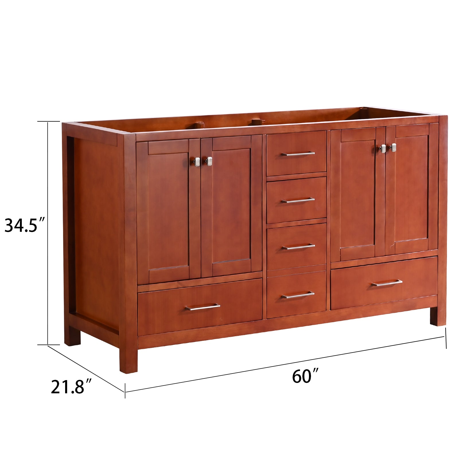 22 in. W x 60 in. D x 35 in. H Bath Vanity Cabinet without Top