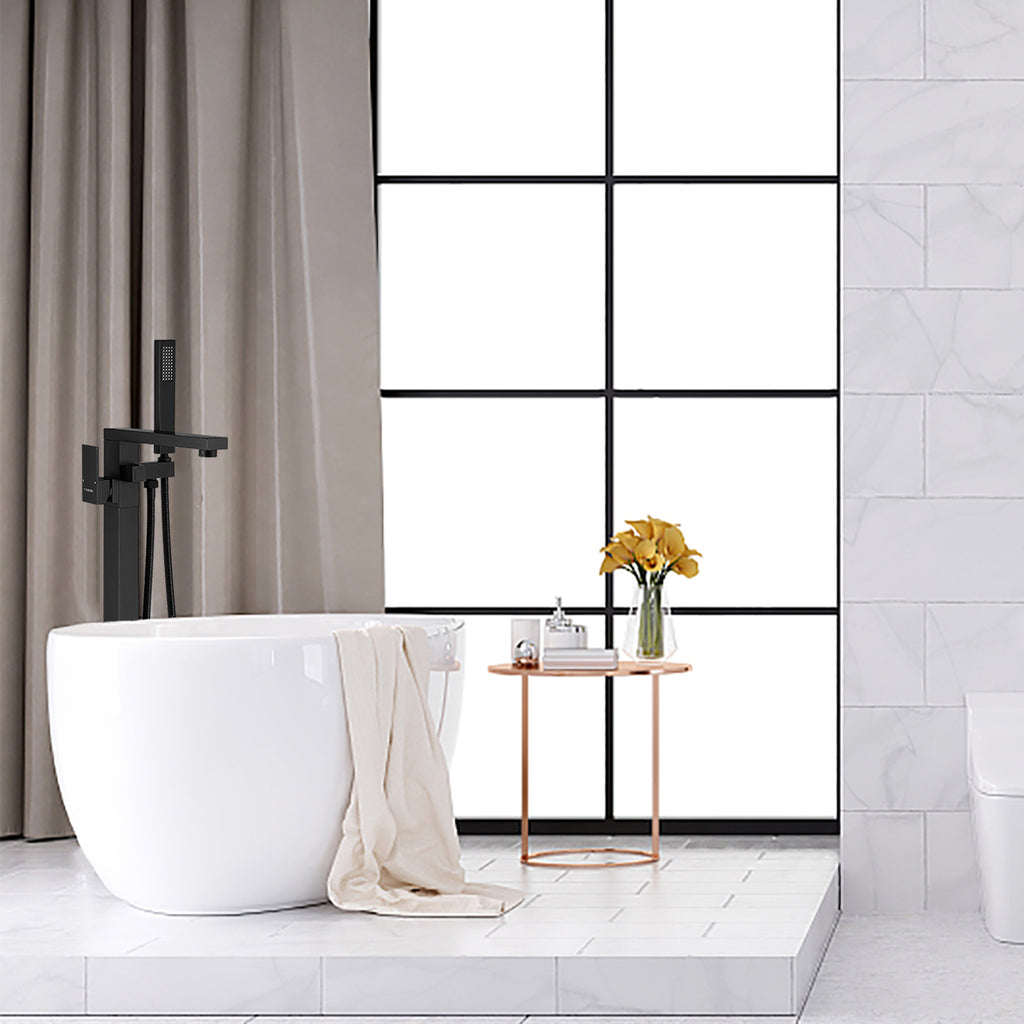 Single Handle Single Hole Bathroom Faucet in Matte Black