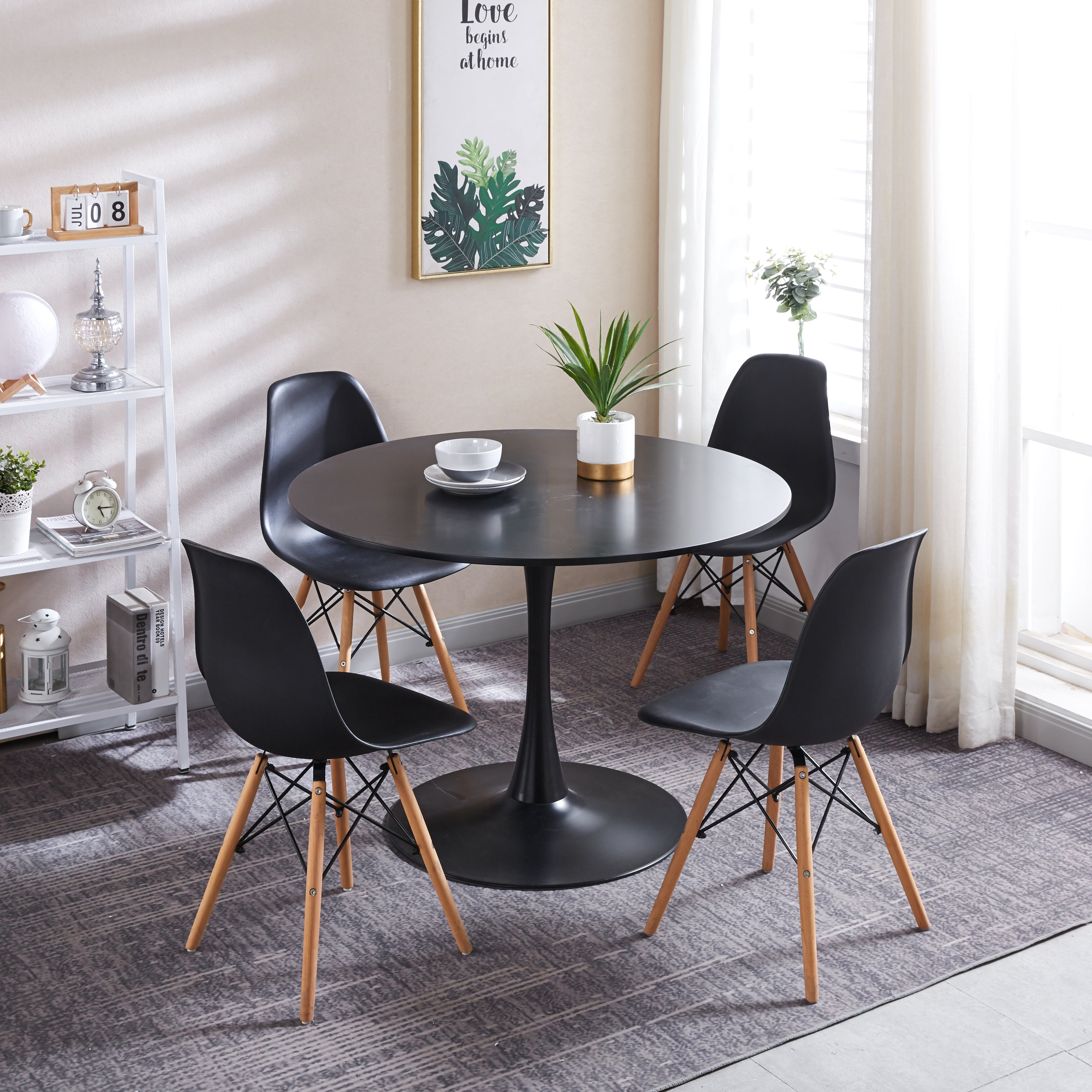 5 Pieces Dining Sets with Round Table Top