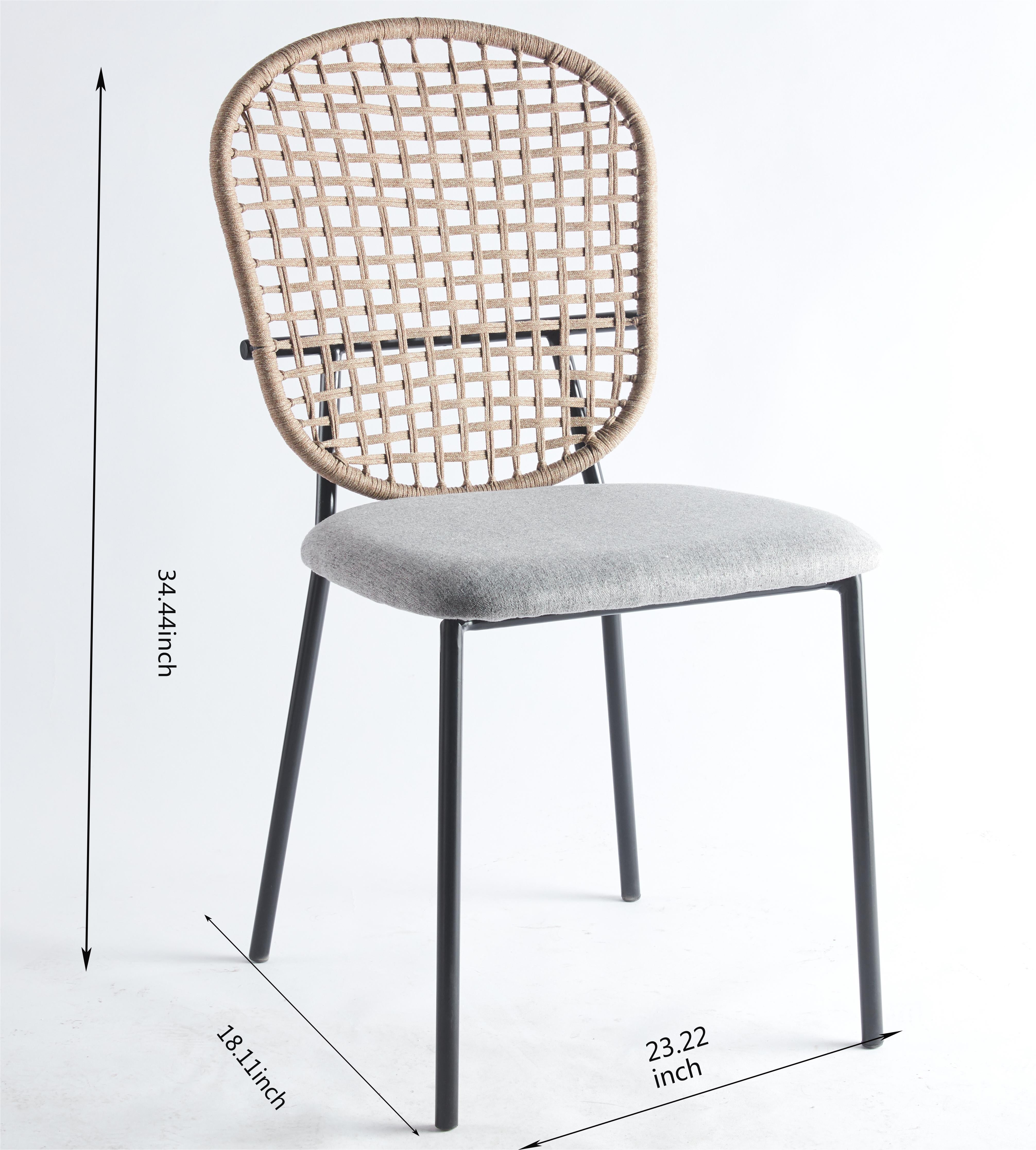 5-Piece Dining Table with Braided Back Chair