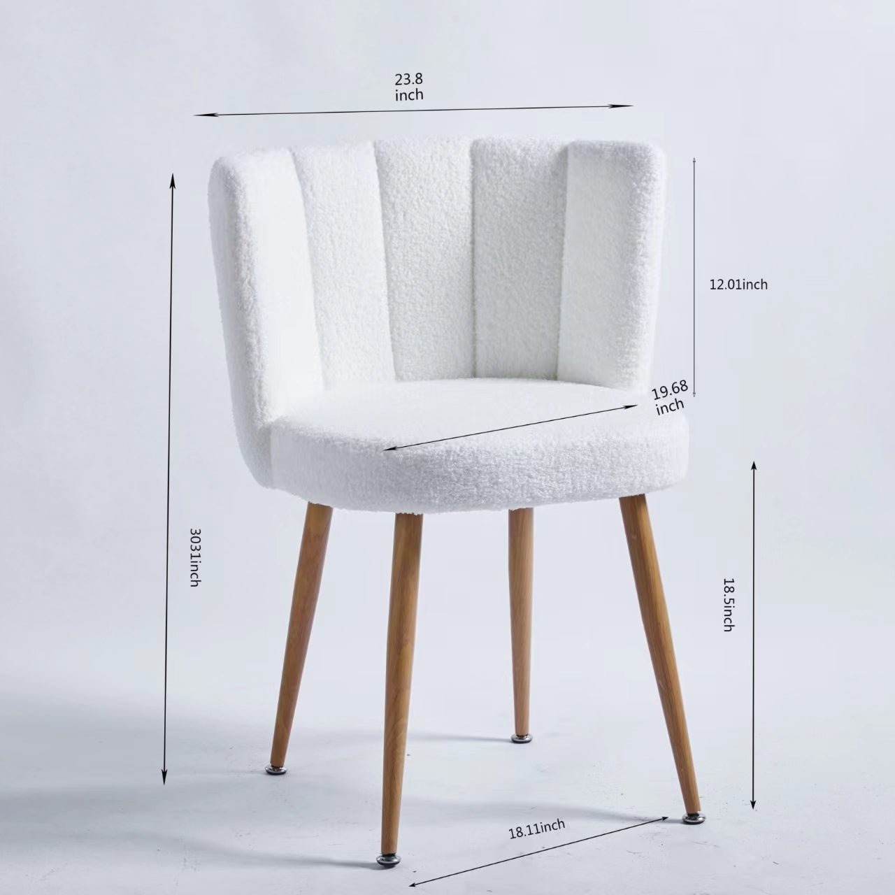 5-Piece Dining Table Set with Teddy Plush Chair
