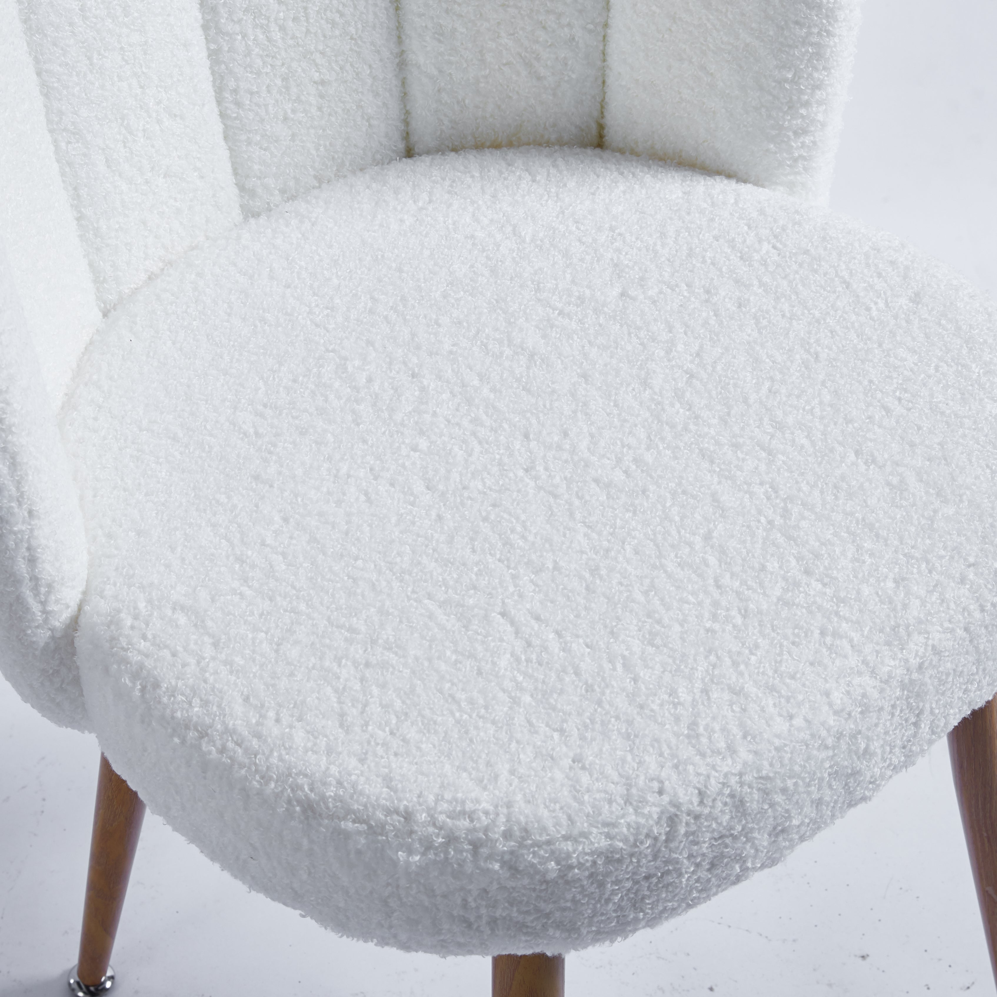 5-Piece Dining Table Set with Teddy Plush Chair