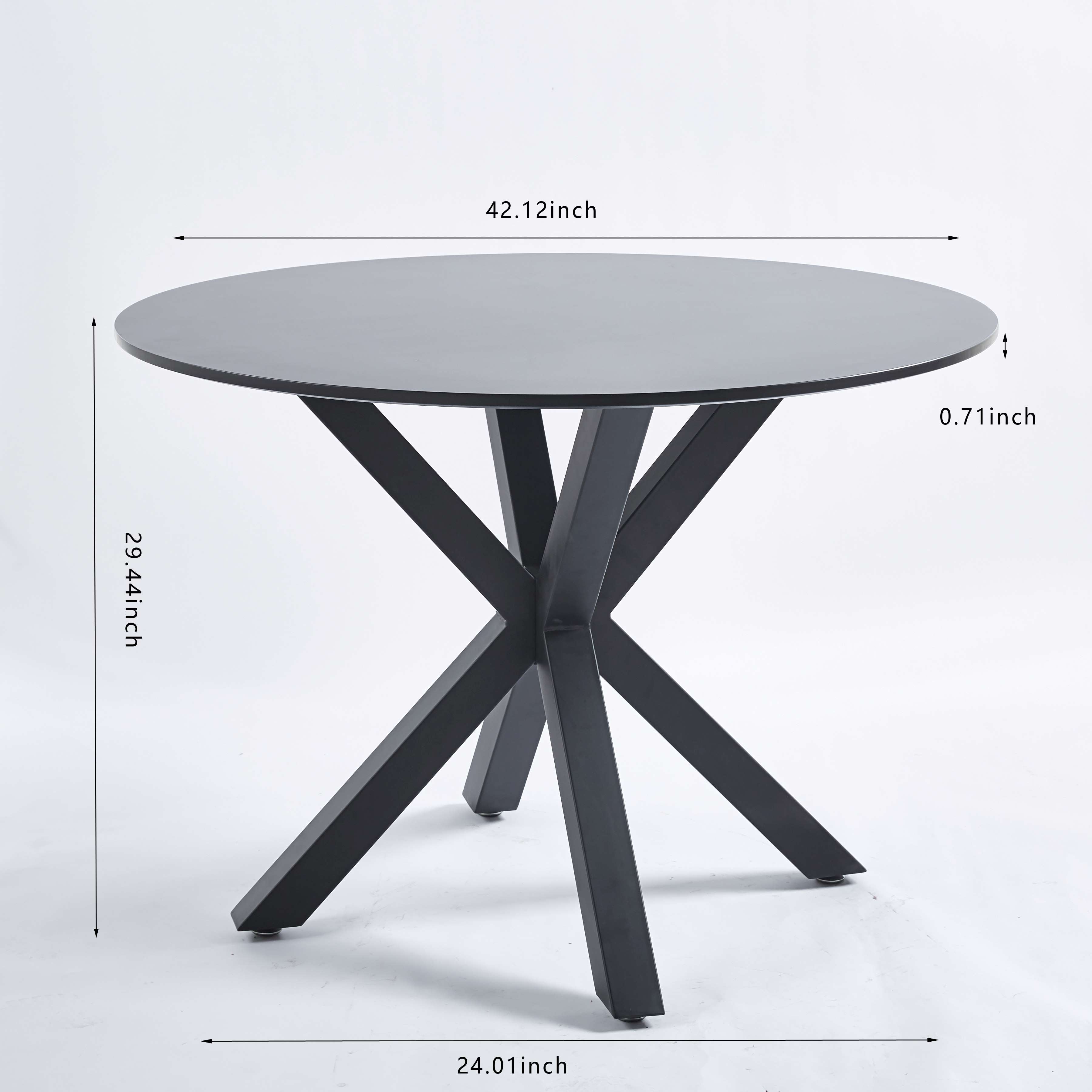 5-Piece Dining Table Set with Round MDF Table Top