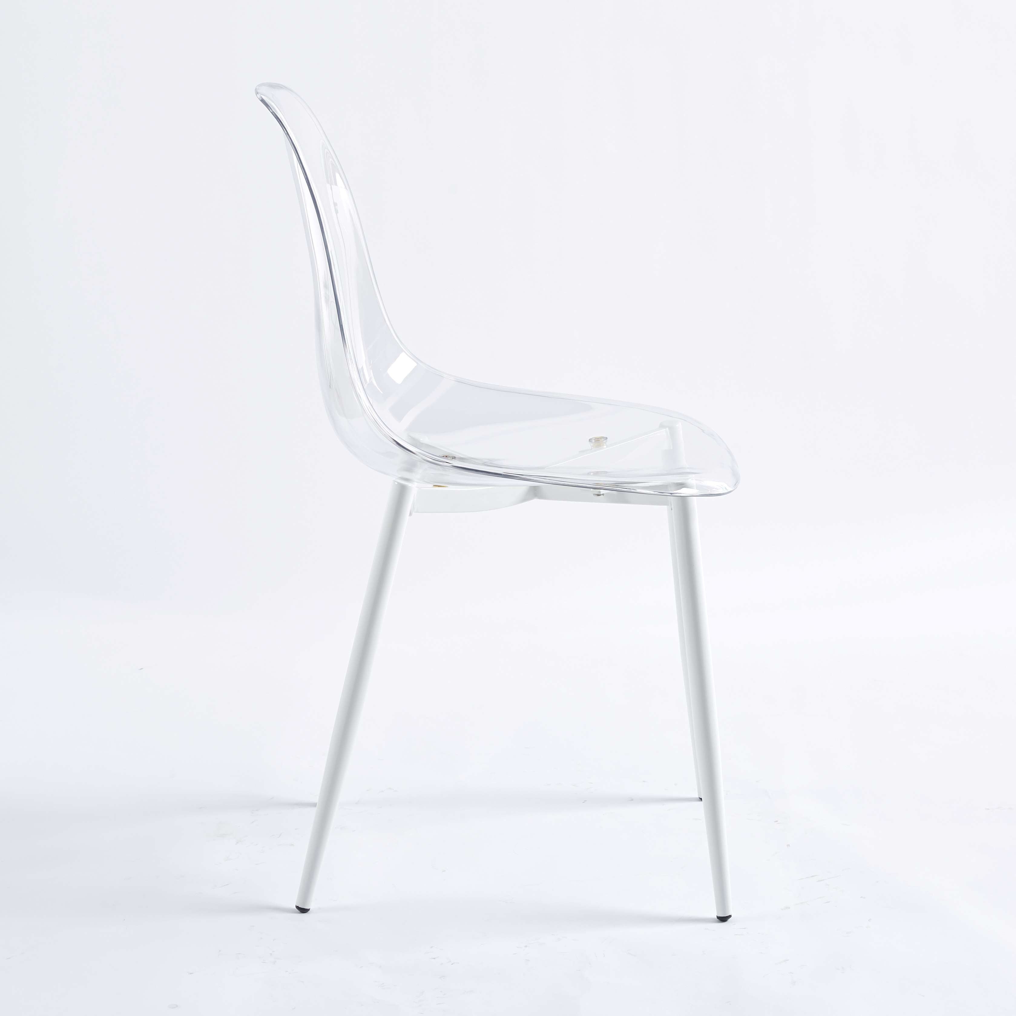 5-Piece Dining Table Set with Transparent Plastic Seat Surface