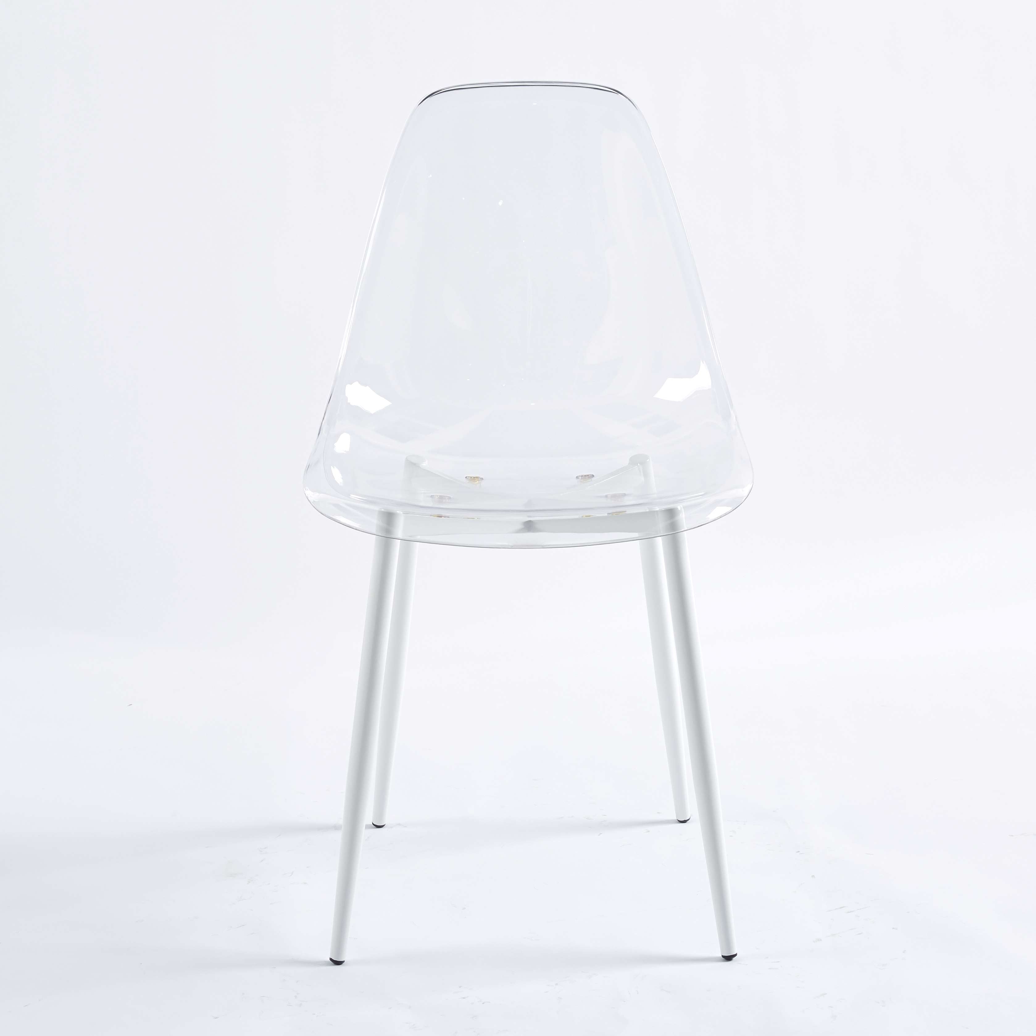 5-Piece Dining Table Set with Transparent Plastic Seat Surface